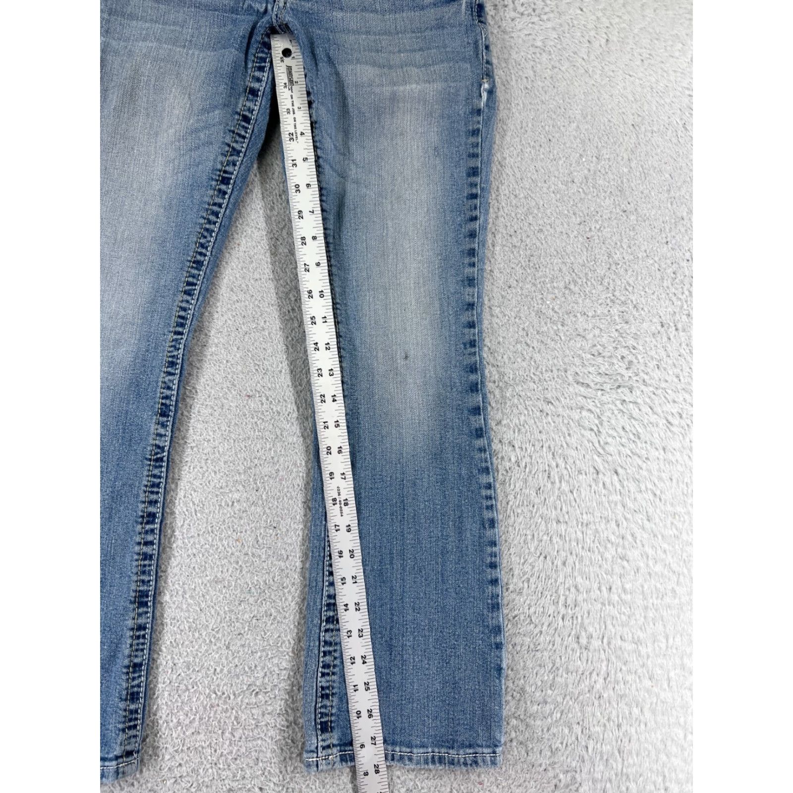 Vintage Maurices Jeans Womens Bootcut Denim Blue Cotton Low Rise 26 in 26x28 5-Pocket Embroidered Regular Stretch Size 25" / US 0 / IT 36 - 7 Thumbnail