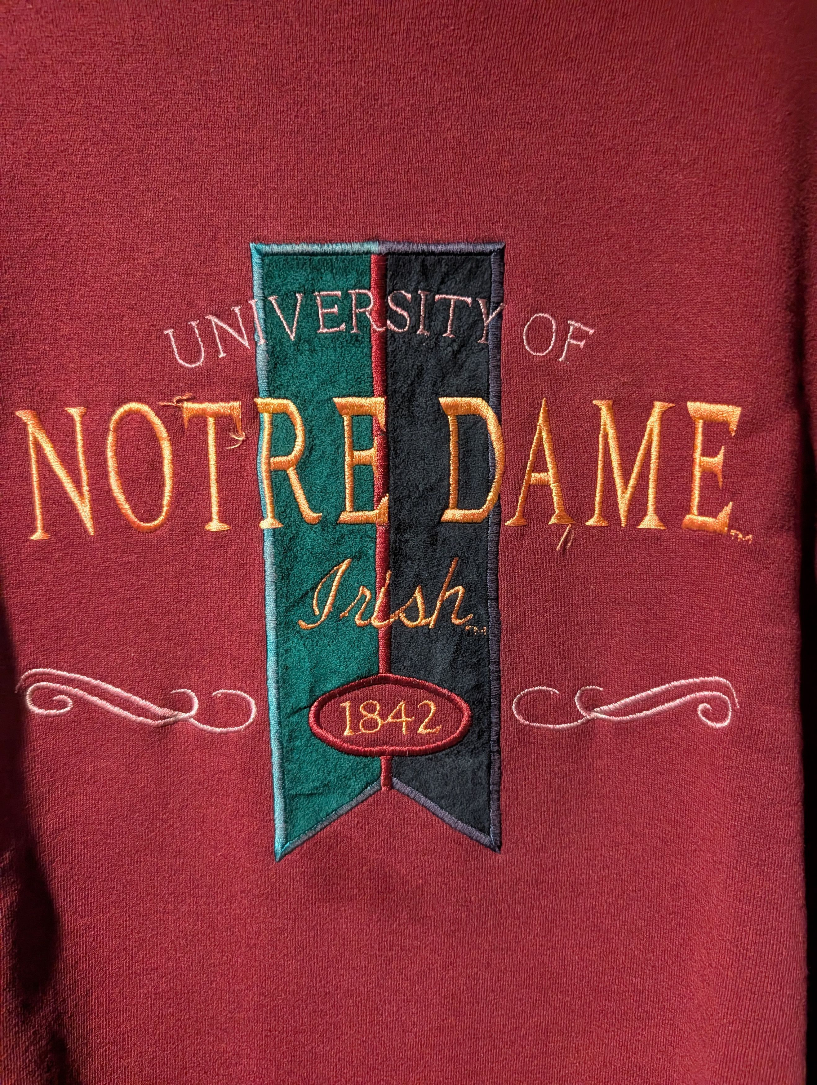 NCAA Vintage Notre Dame Crewneck Jansport Embroidered Irish Size US L / EU 52-54 / 3 - 2 Thumbnail