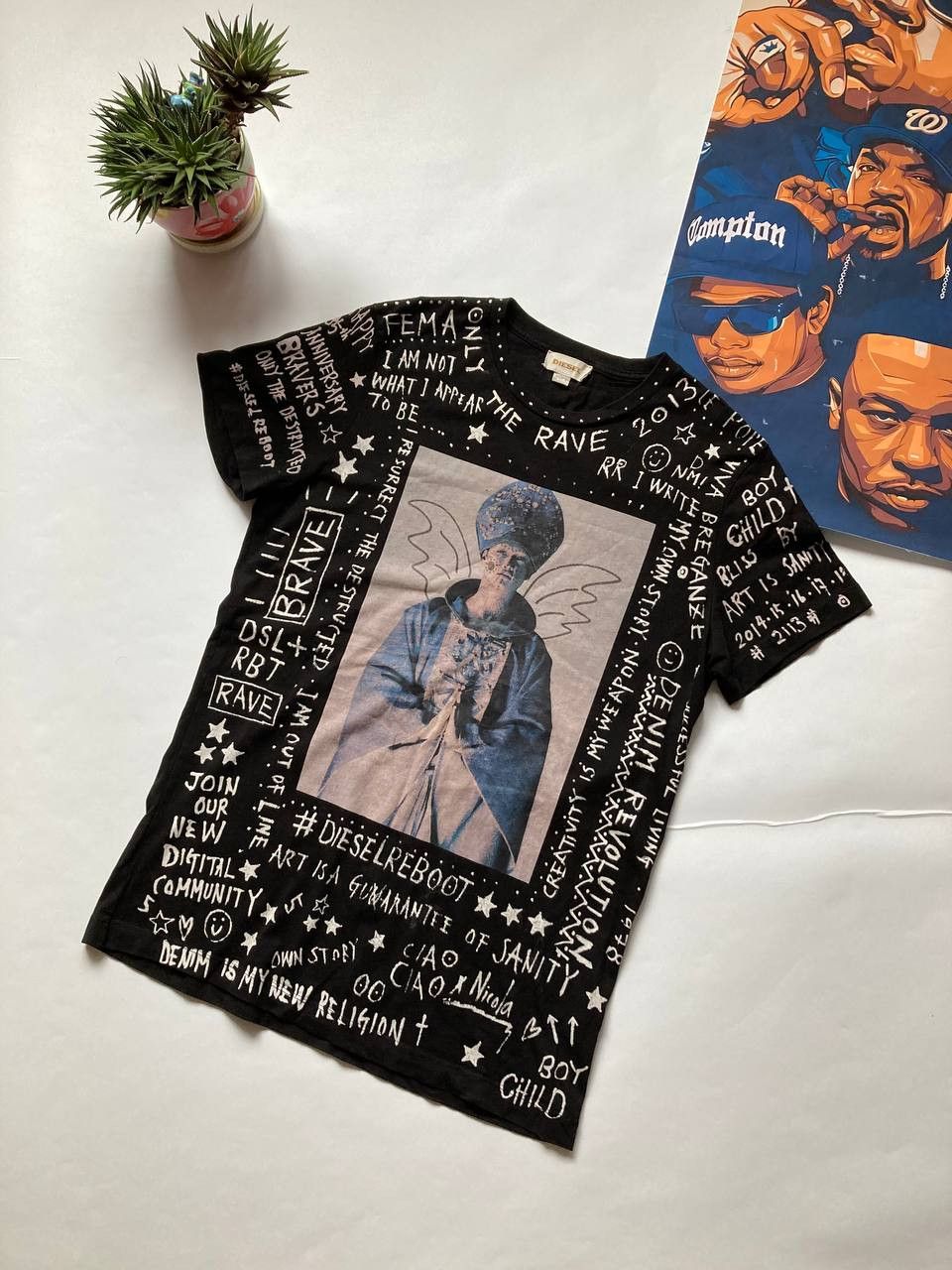 Diesel Vintage Diesel Reboot Printed Tee Rare Y2K Size US L / EU 52-54 / 3 - 1 Thumbnail