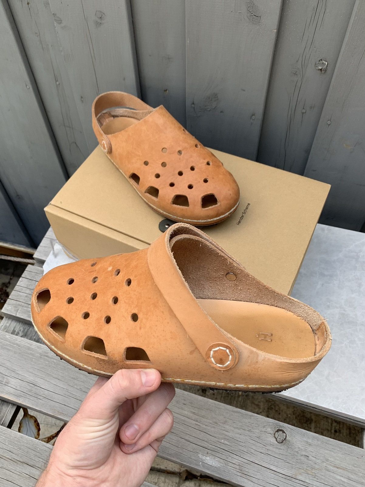 Hender Scheme Hender Scheme Crocs Mip-18 Size 4 Vachetta Clog Mule Sandal |  Grailed