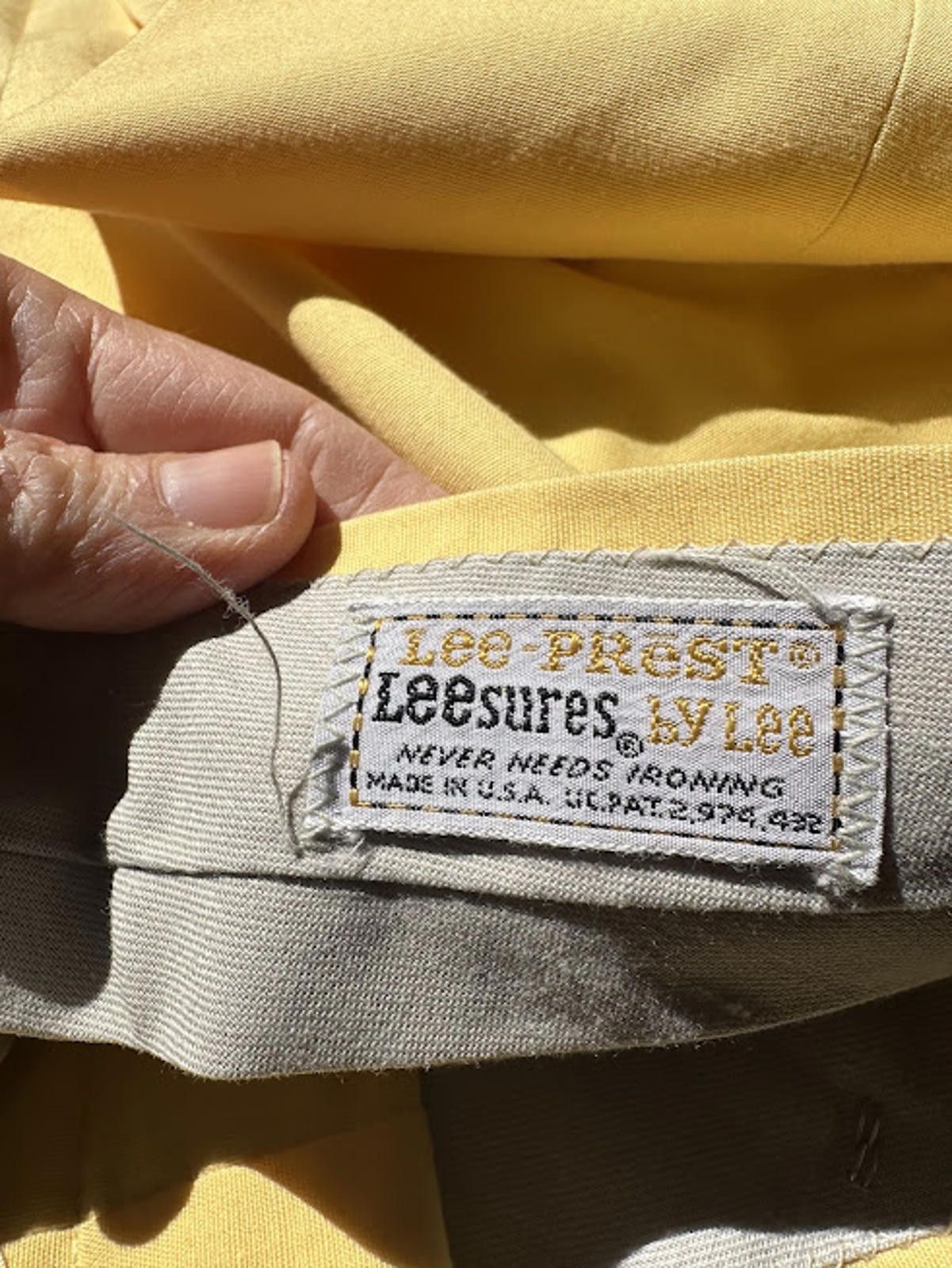 Lee Vintage Lee Prest Leisure Yellow Pants USA Size US 36 / EU 52 - 3 Thumbnail