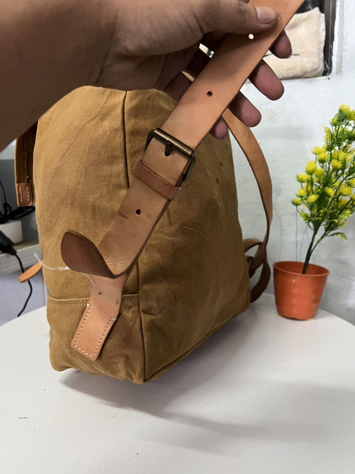 Canvas × Japanese Brand BAGGY PORT CANVAS LEATHER BAGPACK Size ONE SIZE - 4 Thumbnail