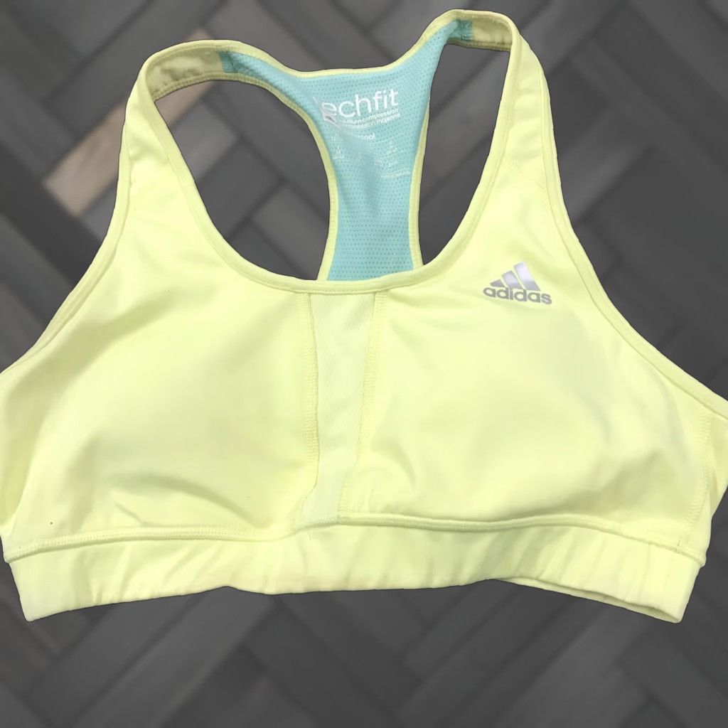 Adidas Adidas Sports Bra Womens Medium Techfit Yellow Size ONE SIZE - 1 Thumbnail