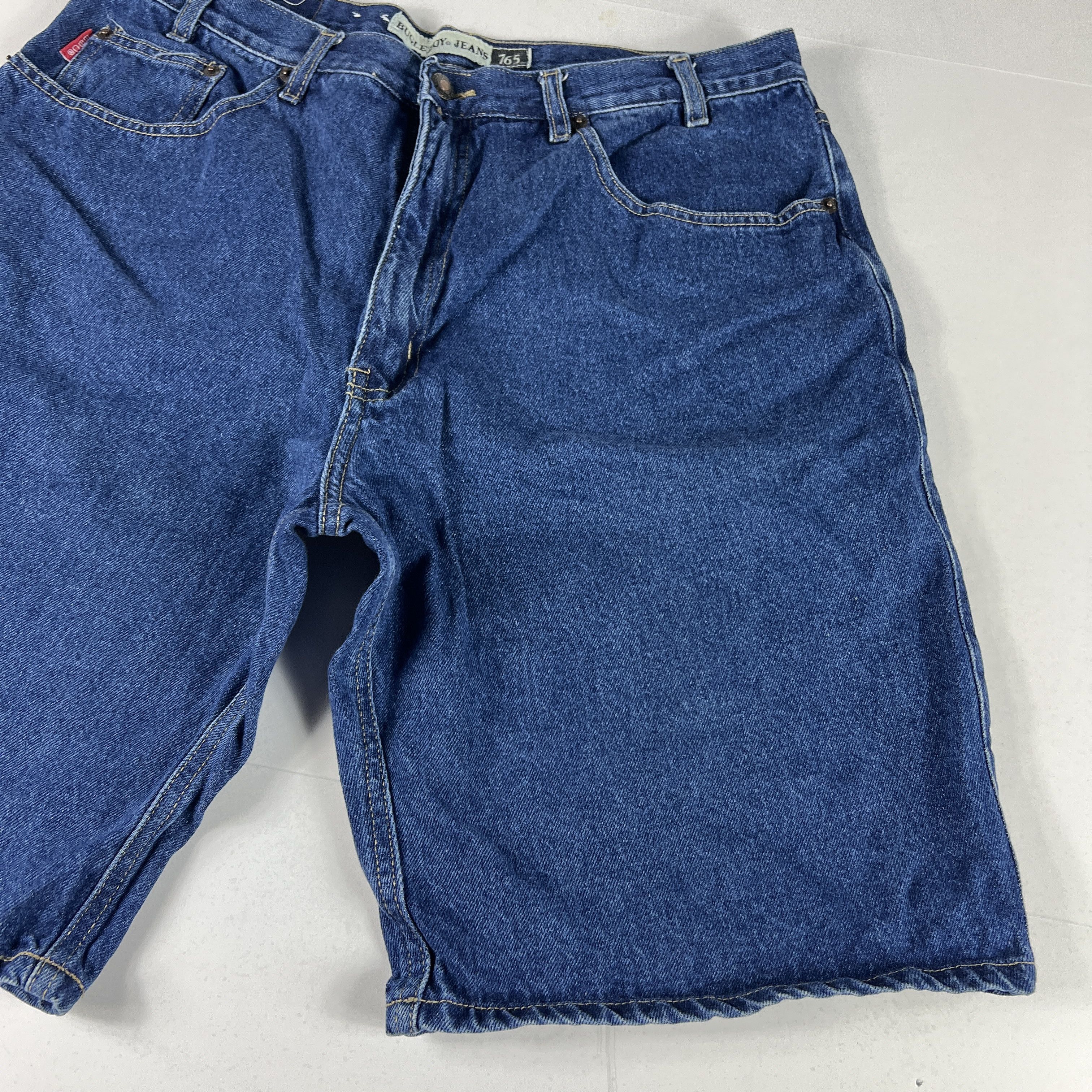Bugle Boy × Vintage VTG Bugle Boy Shorts Relaxed Bermuda Blue Faded Cotton Jorts Size US 35 - 4 Thumbnail
