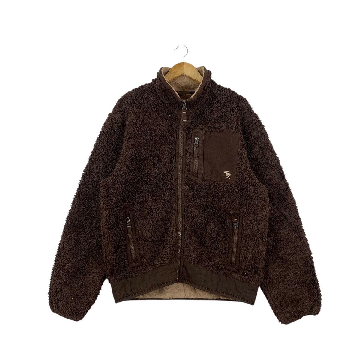 Abercrombie & Fitch ABERCROMBIE & FITCH Retro X Bulky Sherpa Fleece Zipper Size US L / EU 52-54 / 3 - 1 Thumbnail