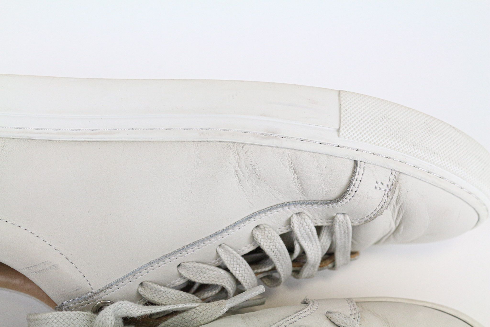 Suitsupply EU41 Beige Grey Leather Low-Top Sneakers 74451 Size US 8 / EU 41 - 13 Thumbnail