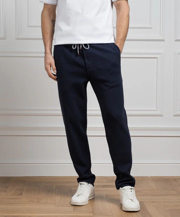 Brunello Cucinelli o1y0526 Jogger & Sweatpant in Midnight Blue Size US 38 / EU 54 - 2 Thumbnail