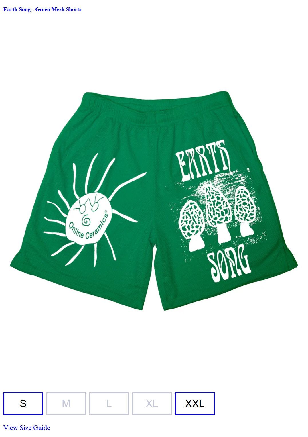 Online Ceramics Online Ceramics Earth Song Mesh Shorts - XL Size US 38 / EU 54 - 4 Thumbnail