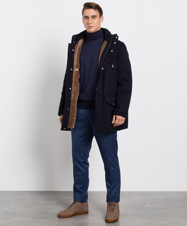 Brunello Cucinelli o1w1db10924 Wr Padded Jacket in Navy Size US XXL / EU 58 / 5 - 3 Thumbnail