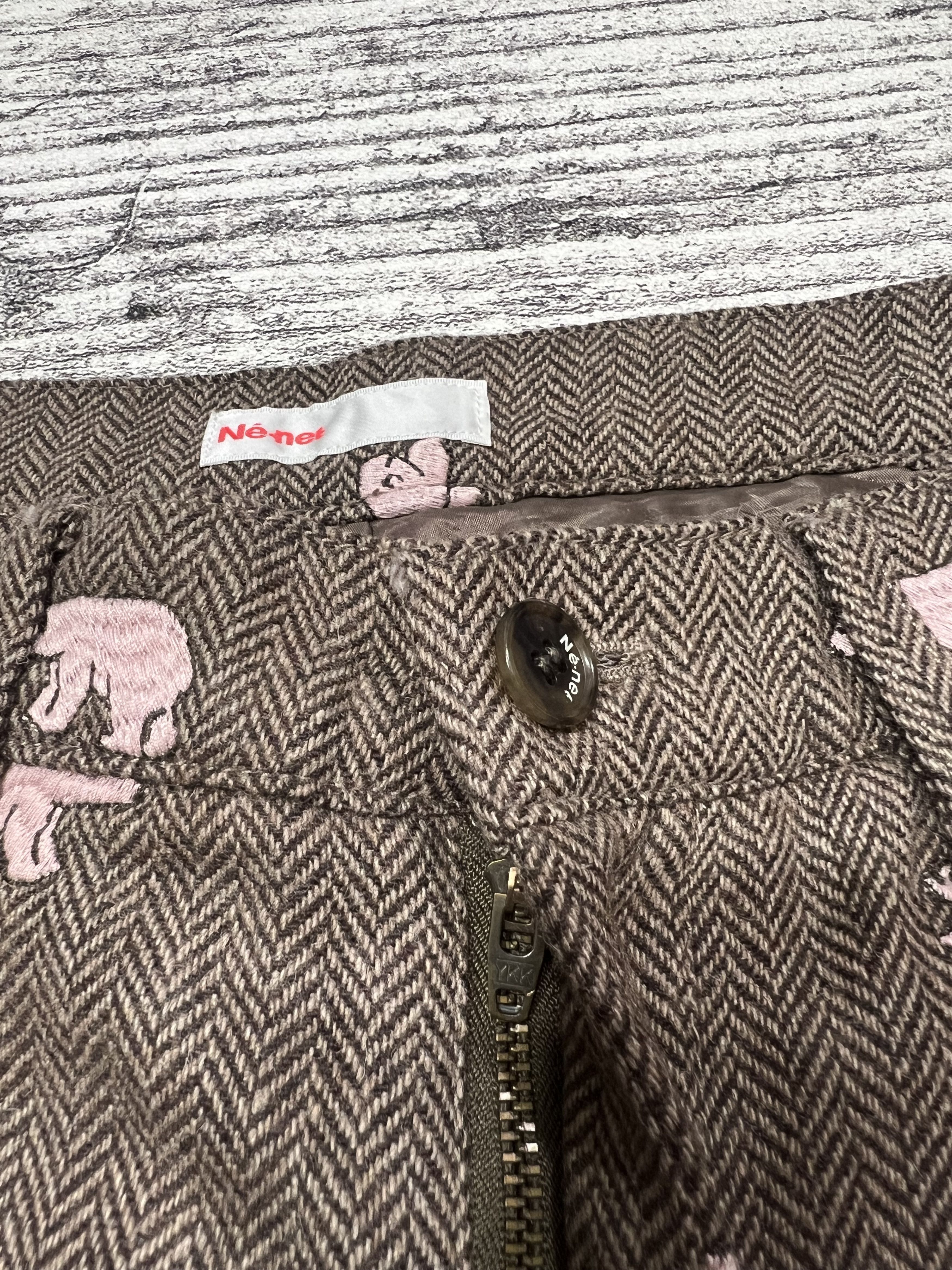 Issey Miyake 2000s Ne-net Herringbone Embroidery Jorts y2k Lgb Ifsix Size US 28 / EU 44 - 6 Thumbnail