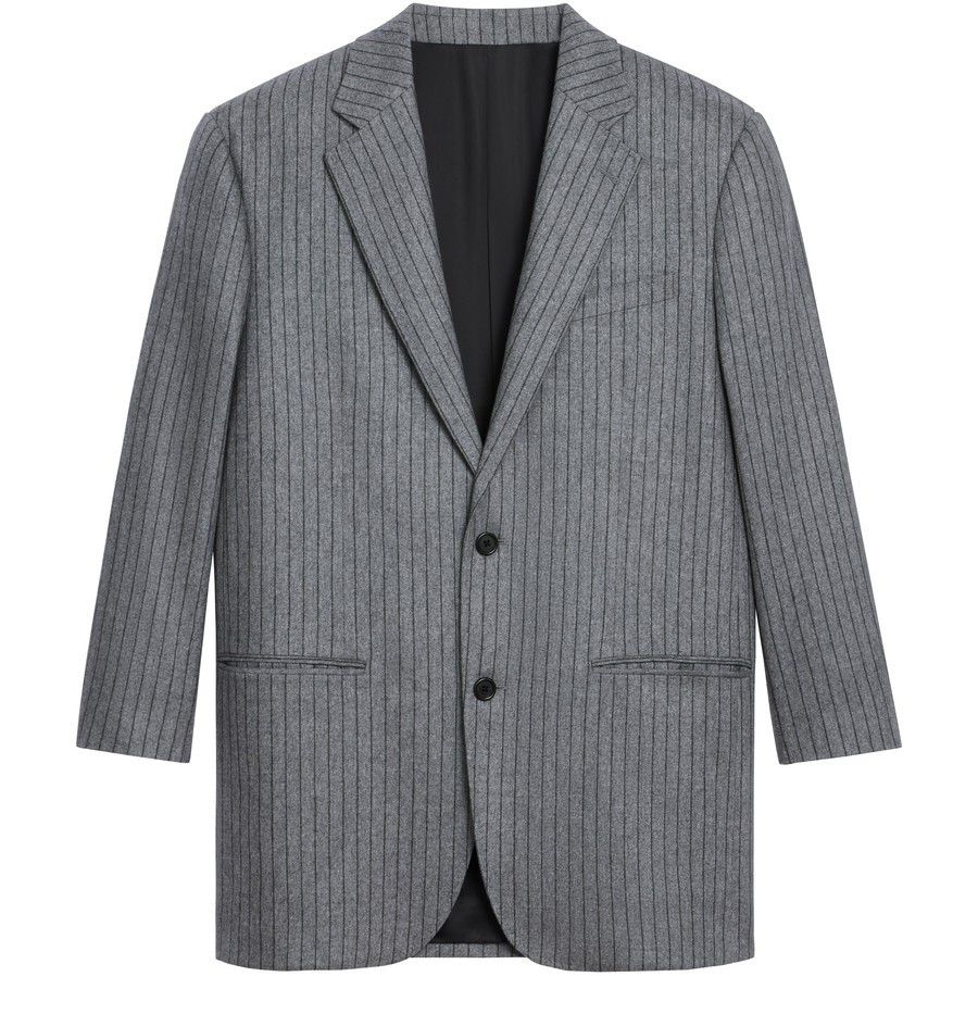 Celine o1w1db11124 Striped Cashmere Tomboy Jacket in Grey Size S / US 4 / IT 40 - 1 Thumbnail
