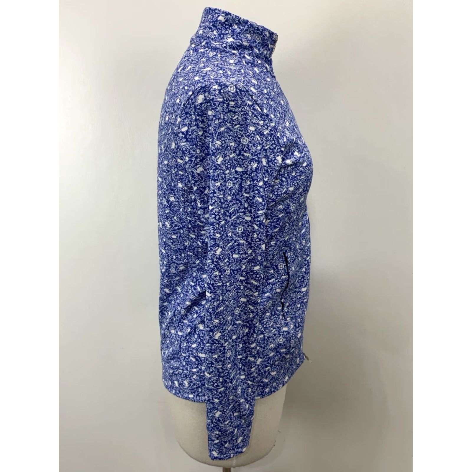 Peter Millar Peter Millar Full Zip Athletic Jacket Womens Small Blue White Teacup Sage Valley Size S / US 4 / IT 40 - 4 Thumbnail