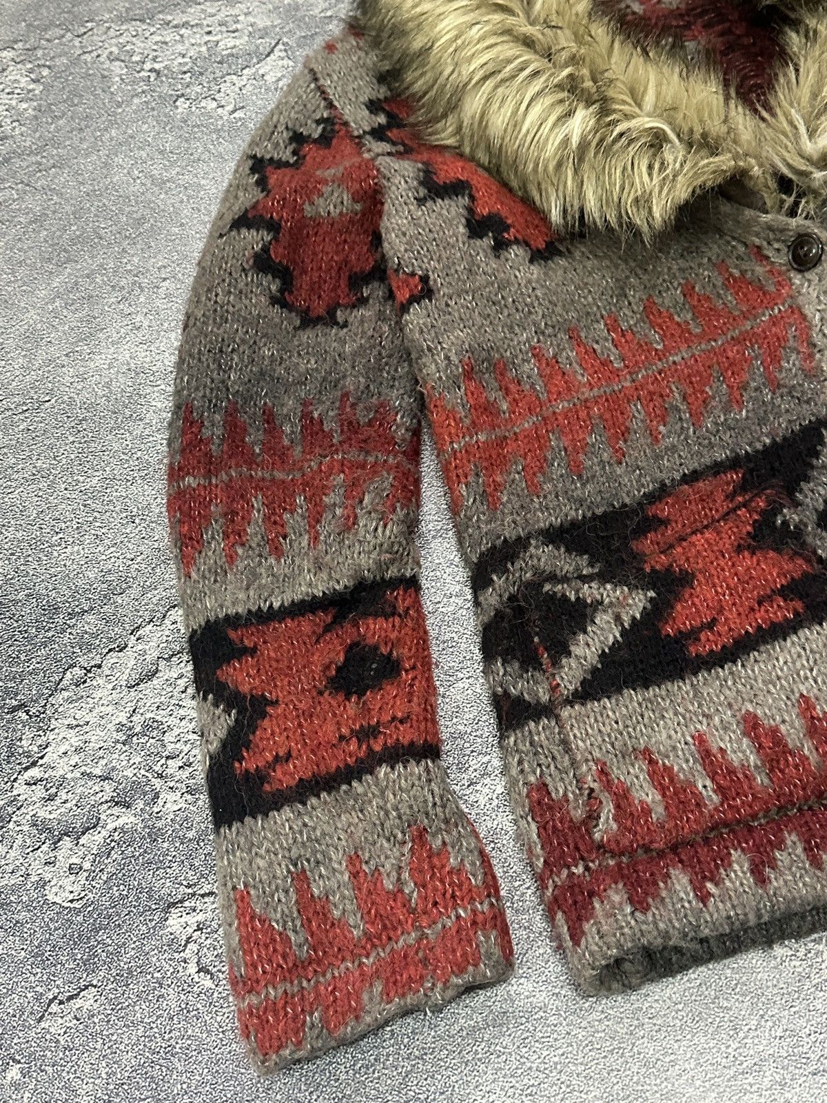Denim & Supply Ralph Lauren Vintage RL Denim & Supply Aztec Fur Collar Cardigan Size M Size M / US 6-8 / IT 42-44 - 9 Thumbnail
