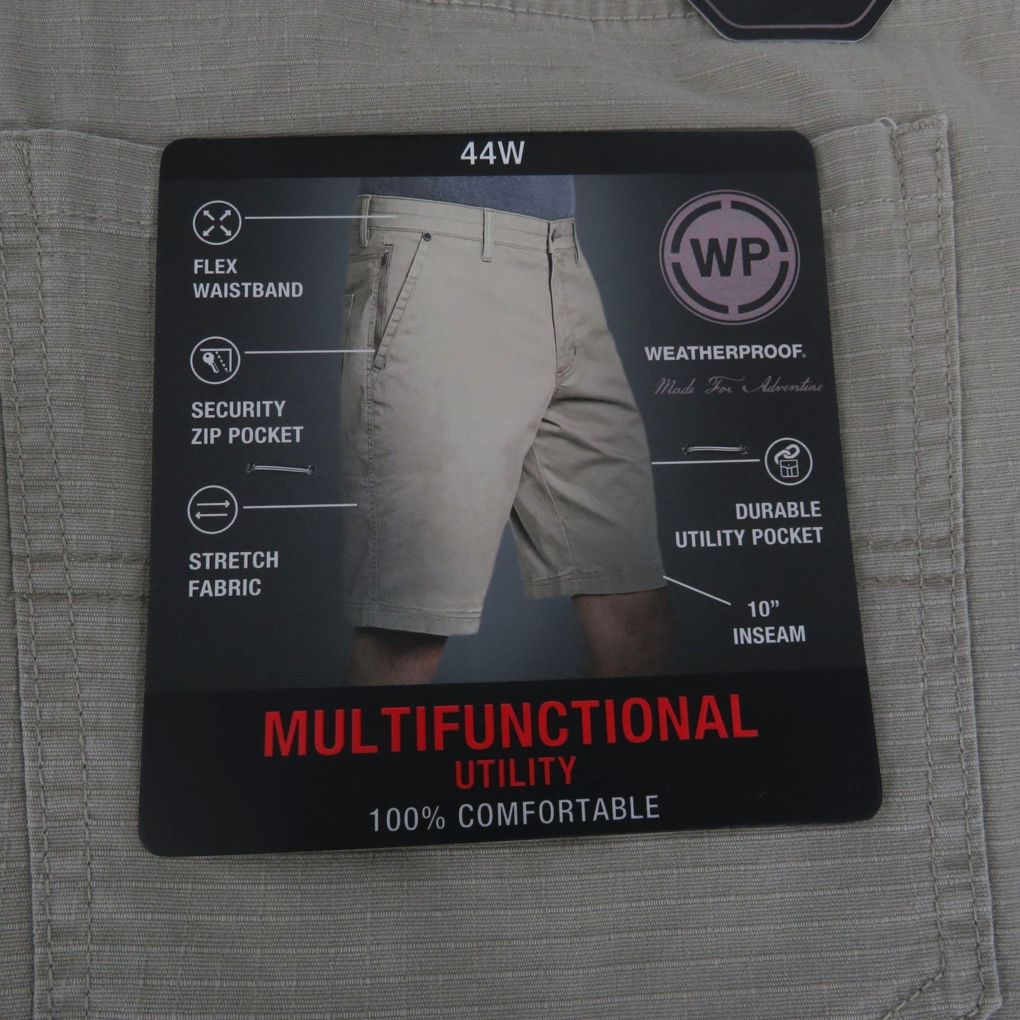 Weatherproof Weatherproof Men's Multifunctional Utility Shorts 44W Birch Size US 44 / EU 60 - 3 Thumbnail