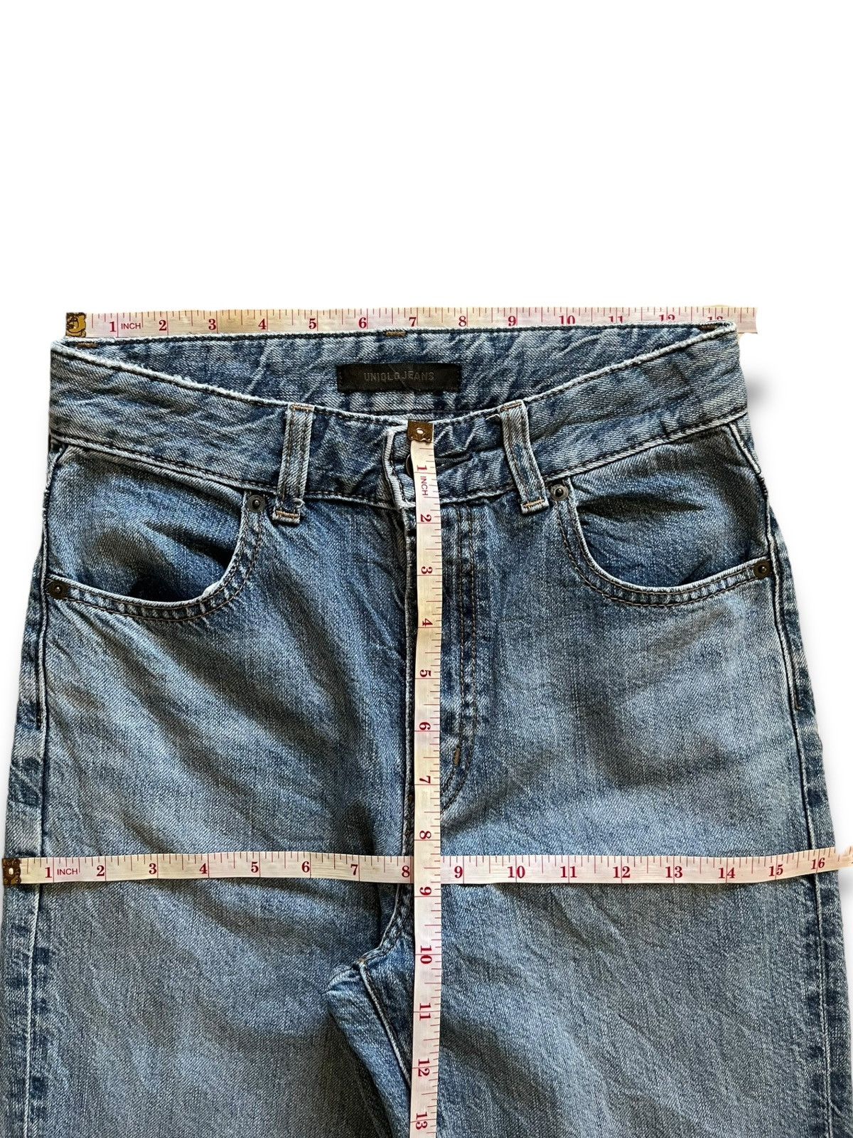 Japanese Brand × Uniqlo Vintage Japanese Uniqlo Blue Wash Flare Jeans 27x29 Size US 27 - 8 Thumbnail
