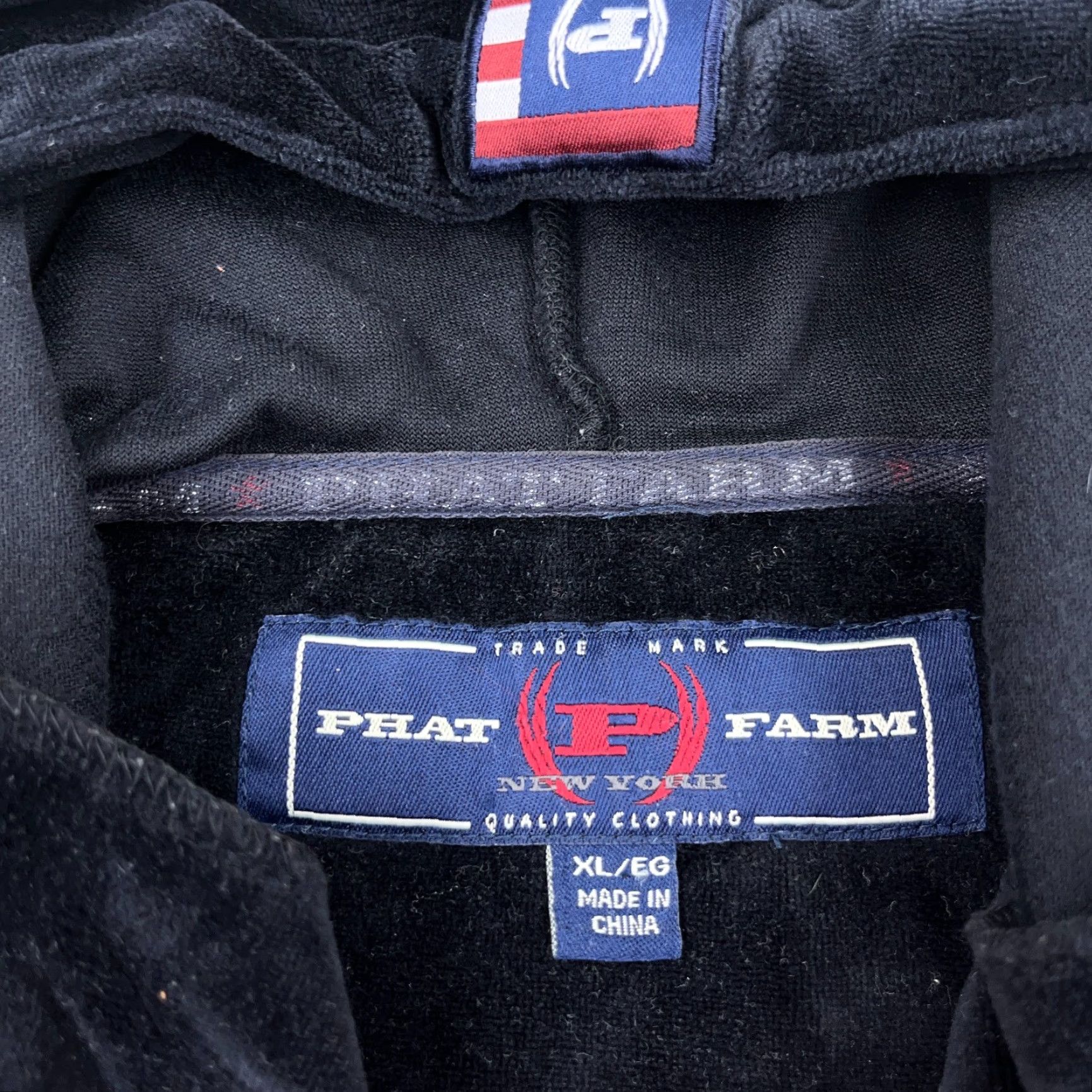 Phat Farm VINTAGE Phat Farm Jacket Mens XL Black Velour Full Zip Track Baggy Hip Hop Size US XL / EU 56 / 4 - 3 Thumbnail