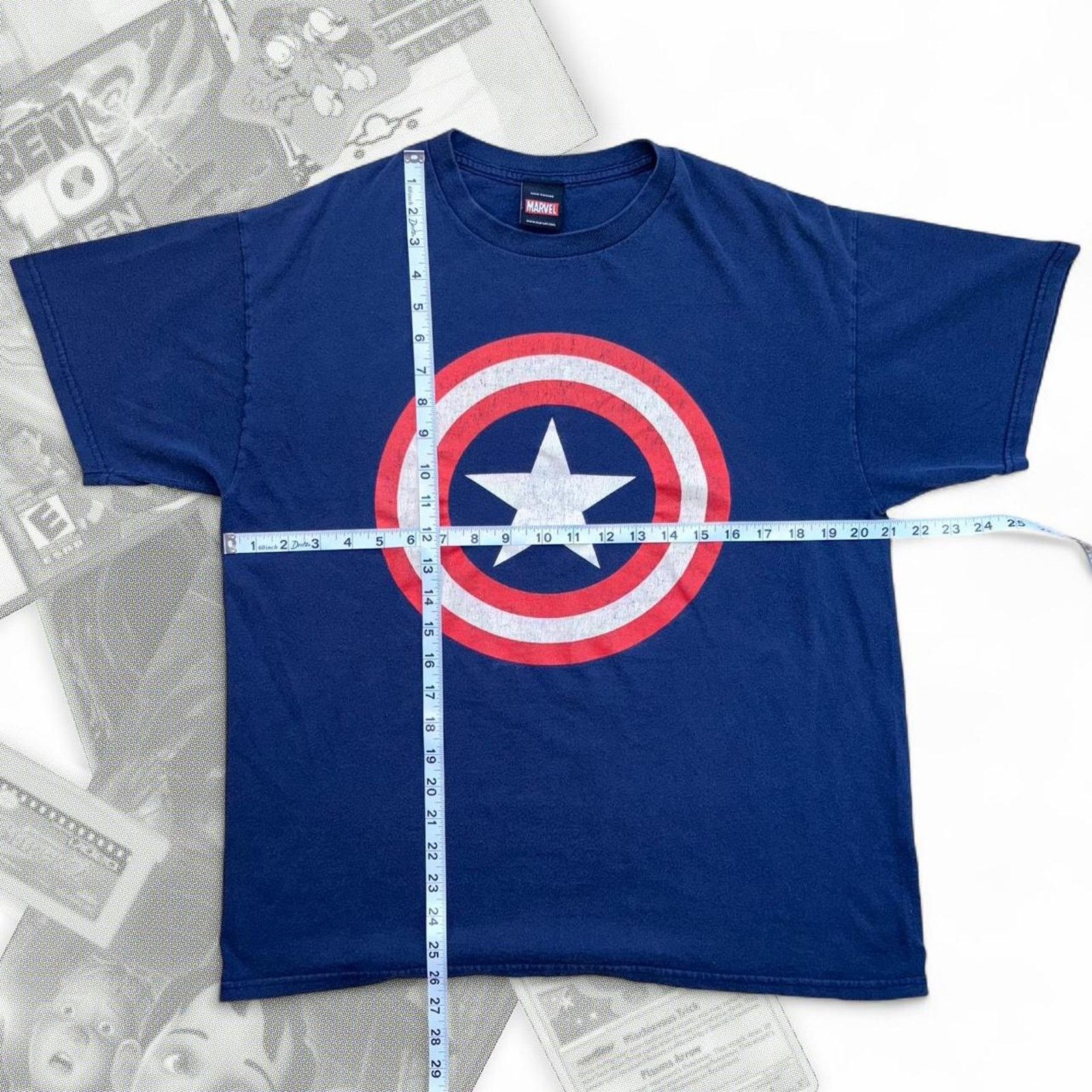 Mad Engine Navy Blue Y2K Mad Engine Marvel Captain America Graphic Tee Size US L / EU 52-54 / 3 - 3 Thumbnail
