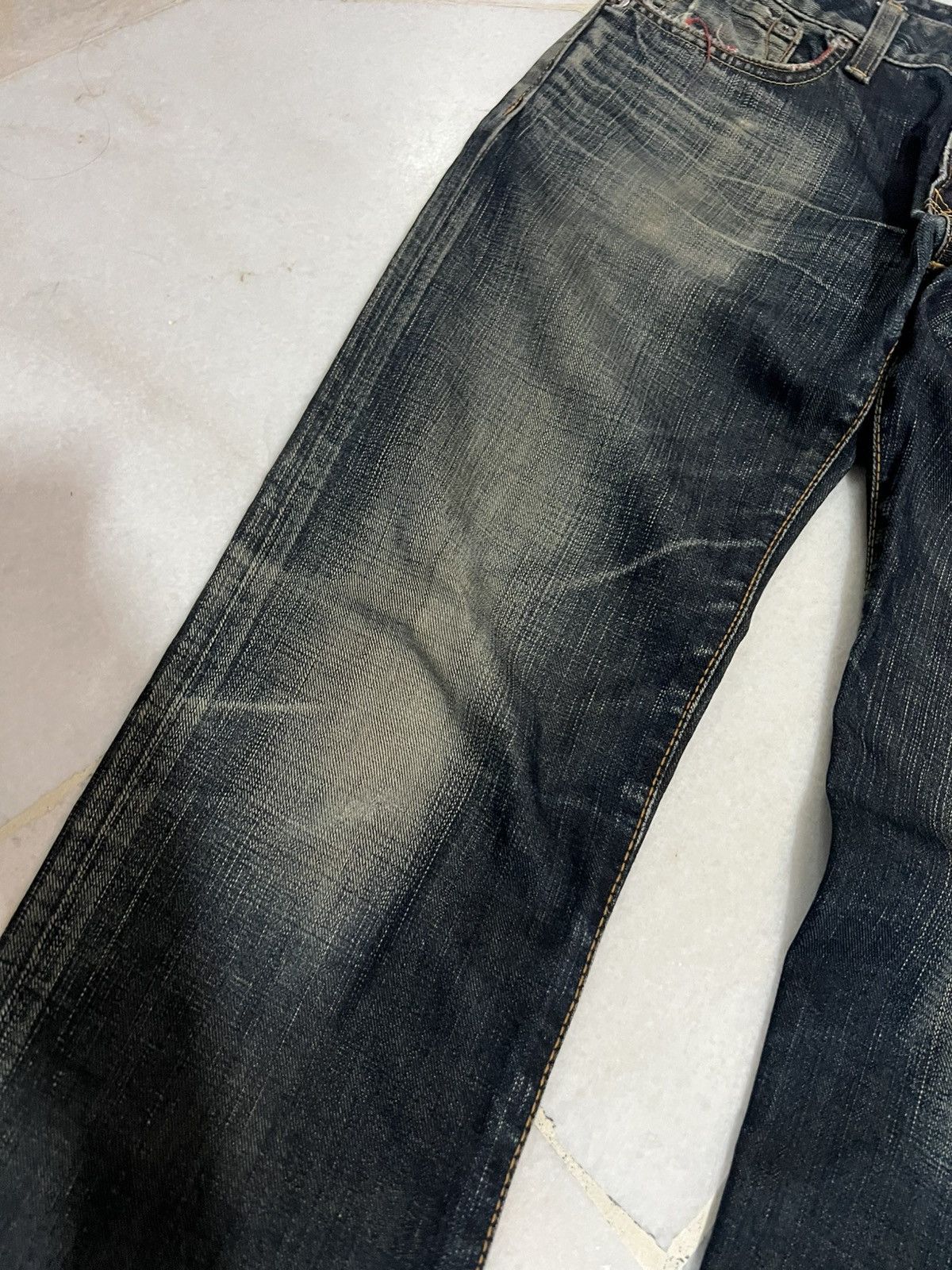 Edwin × Japanese Brand FLARE 90’S EDWIN 503 BLUE TRIP DISTRESS JEANS Size US 31 - 6 Thumbnail