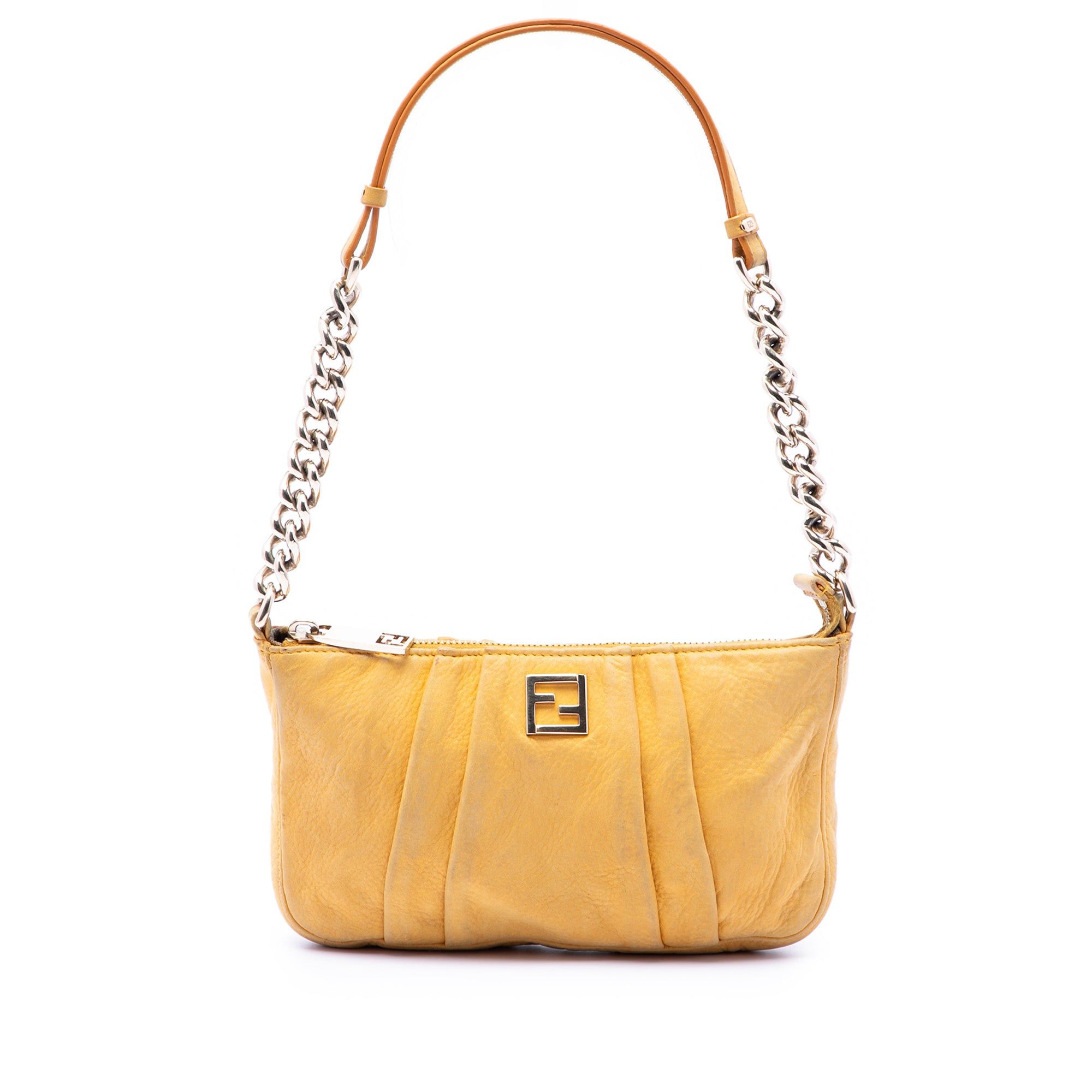 Fendi Pleated Nubuck FF Chain Pochette Size ONE SIZE - 1 Thumbnail