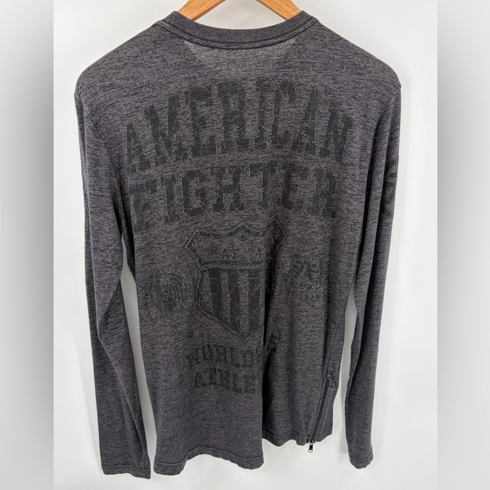 Buckle Black American Fighter men's long sleeve dark gray graphic shirt Size US S / EU 44-46 / 1 - 5 Thumbnail