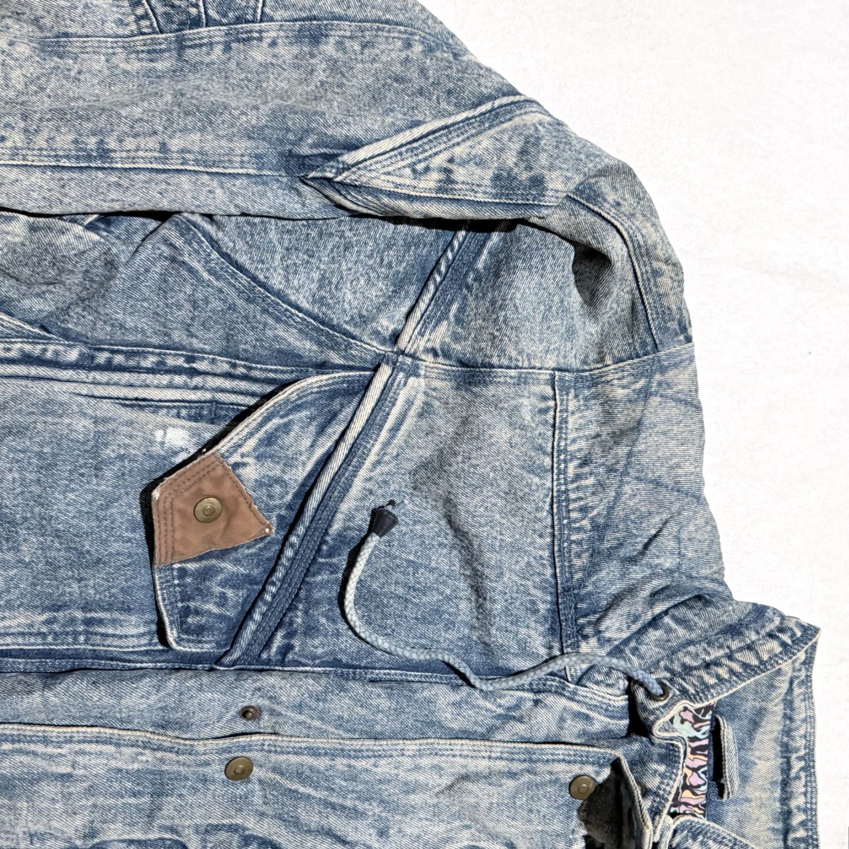 Vintage VINTAGE Eagles Ridge Trucker Jacket Blue Denim Leather Trim Heavy Lined - Medium Jacket Men Blue 90s Casual Workwear Size US M / EU 48-50 / 2 - 5 Thumbnail
