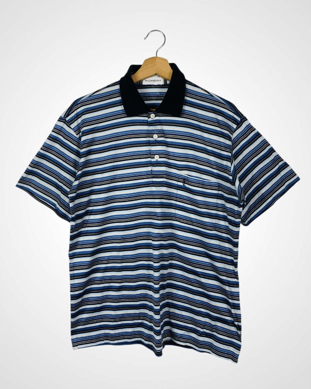 Yves Saint Laurent Yves Saint Lauren Stripe Colar Shirt Size US M / EU 48-50 / 2 - 1 Thumbnail