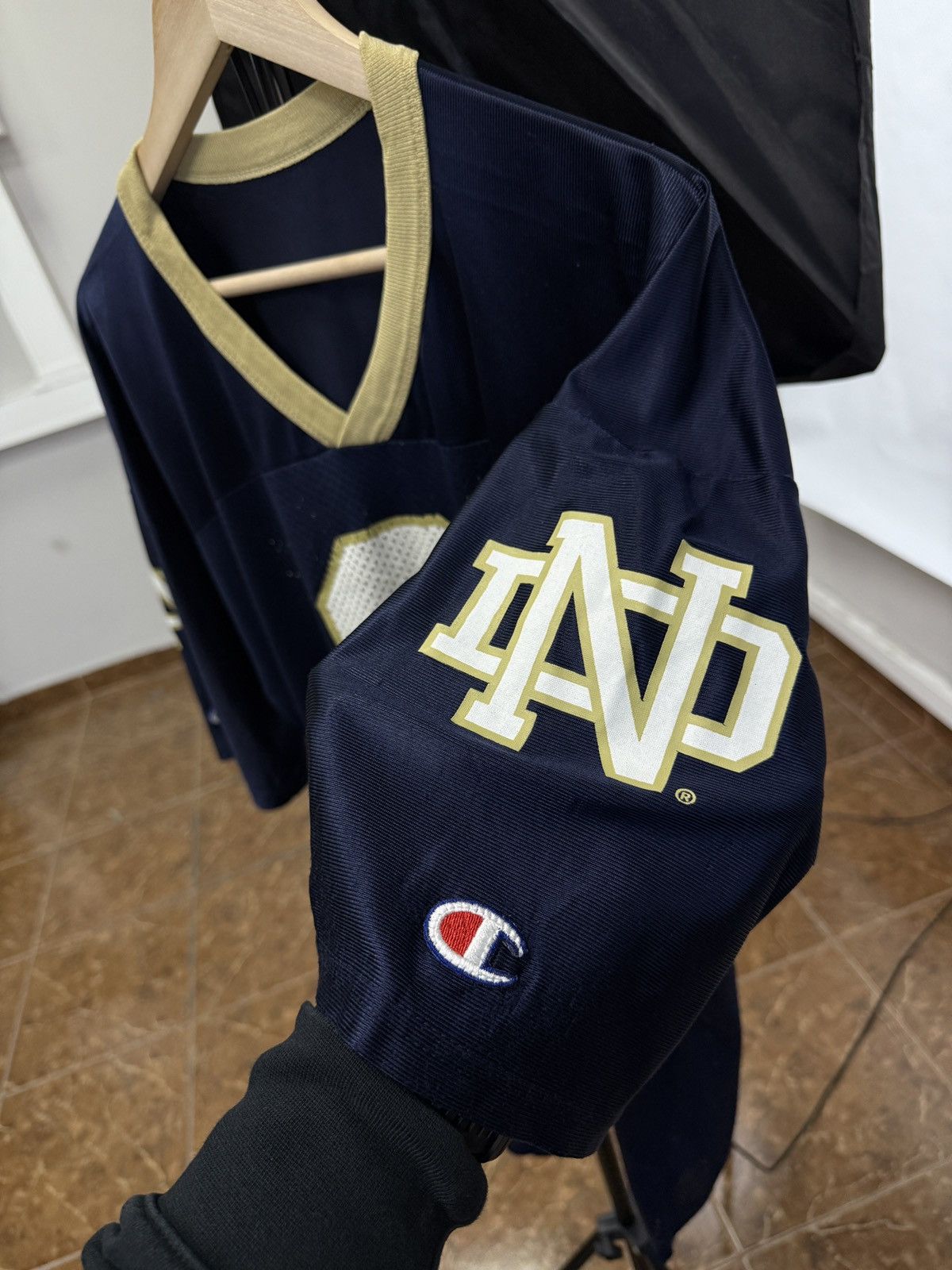 Champion 🇺🇸 Vintage 90s Champion Notre Dame Fighting Irish Jersey USA Size US L / EU 52-54 / 3 - 1 Thumbnail