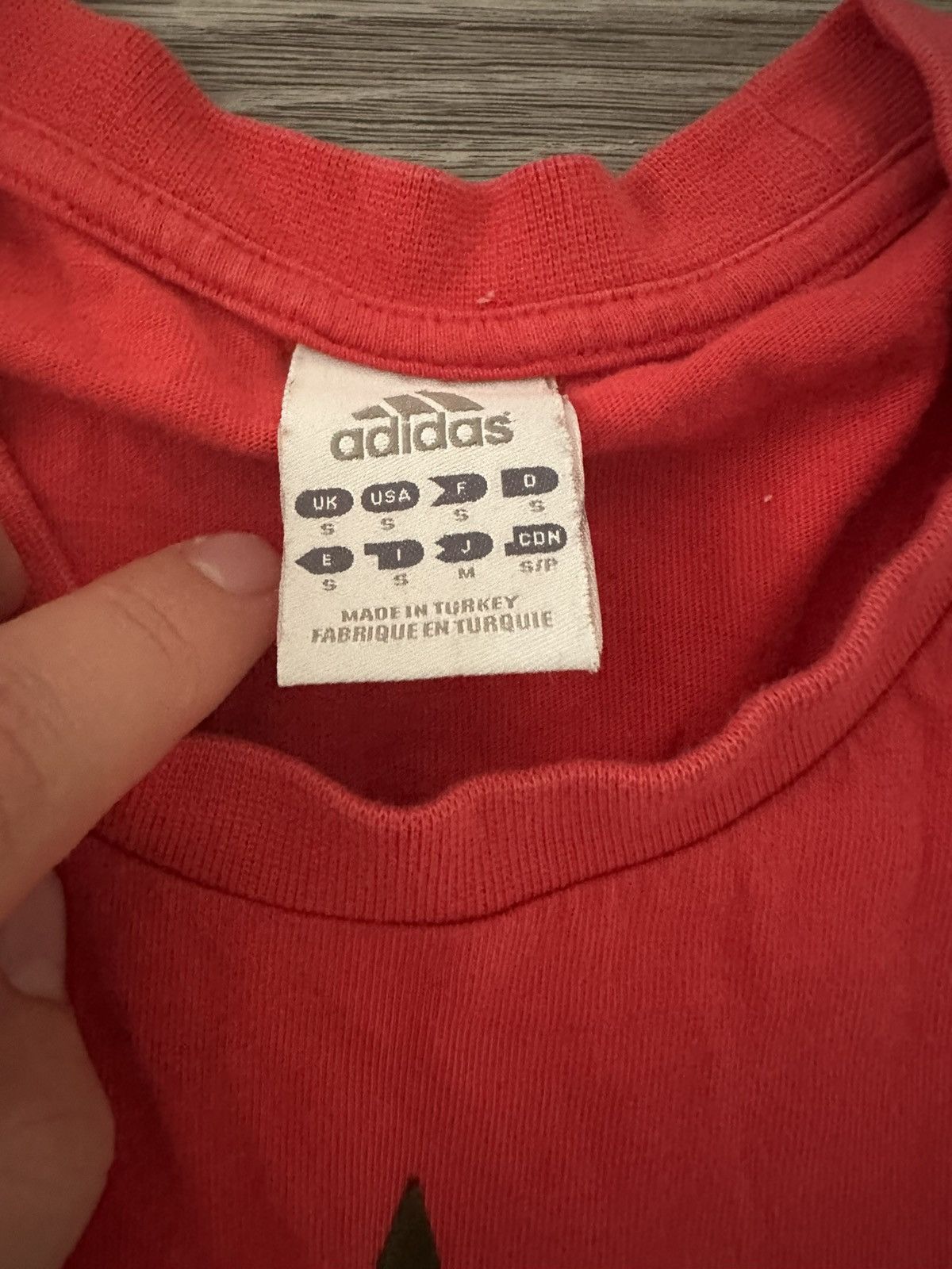 Adidas × Vintage Vintage Adidas 2008 France y2k T shirt Big Logo hype Size US S / EU 44-46 / 1 - 3 Thumbnail