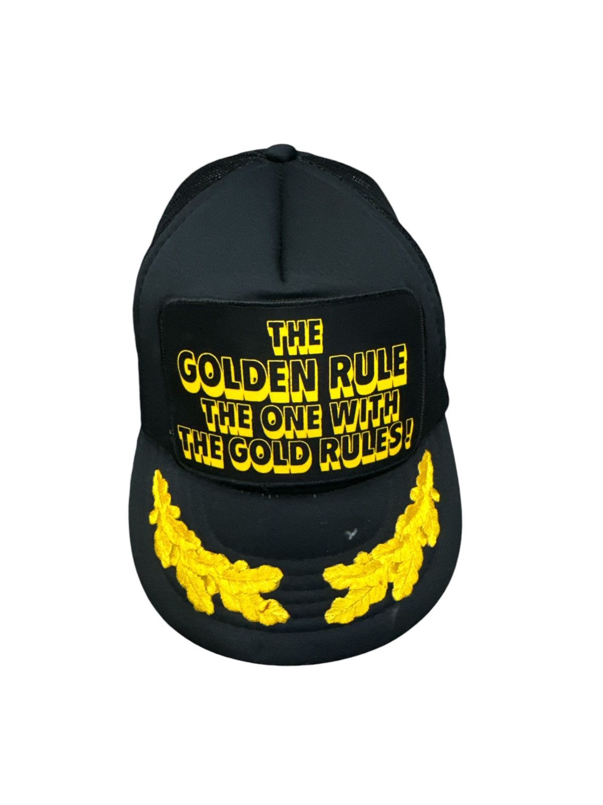Vintage THE GOLDEN RULE THE ONE WITH THE GOLD RULES TRUCKER CAP Size ONE SIZE - 1 Thumbnail