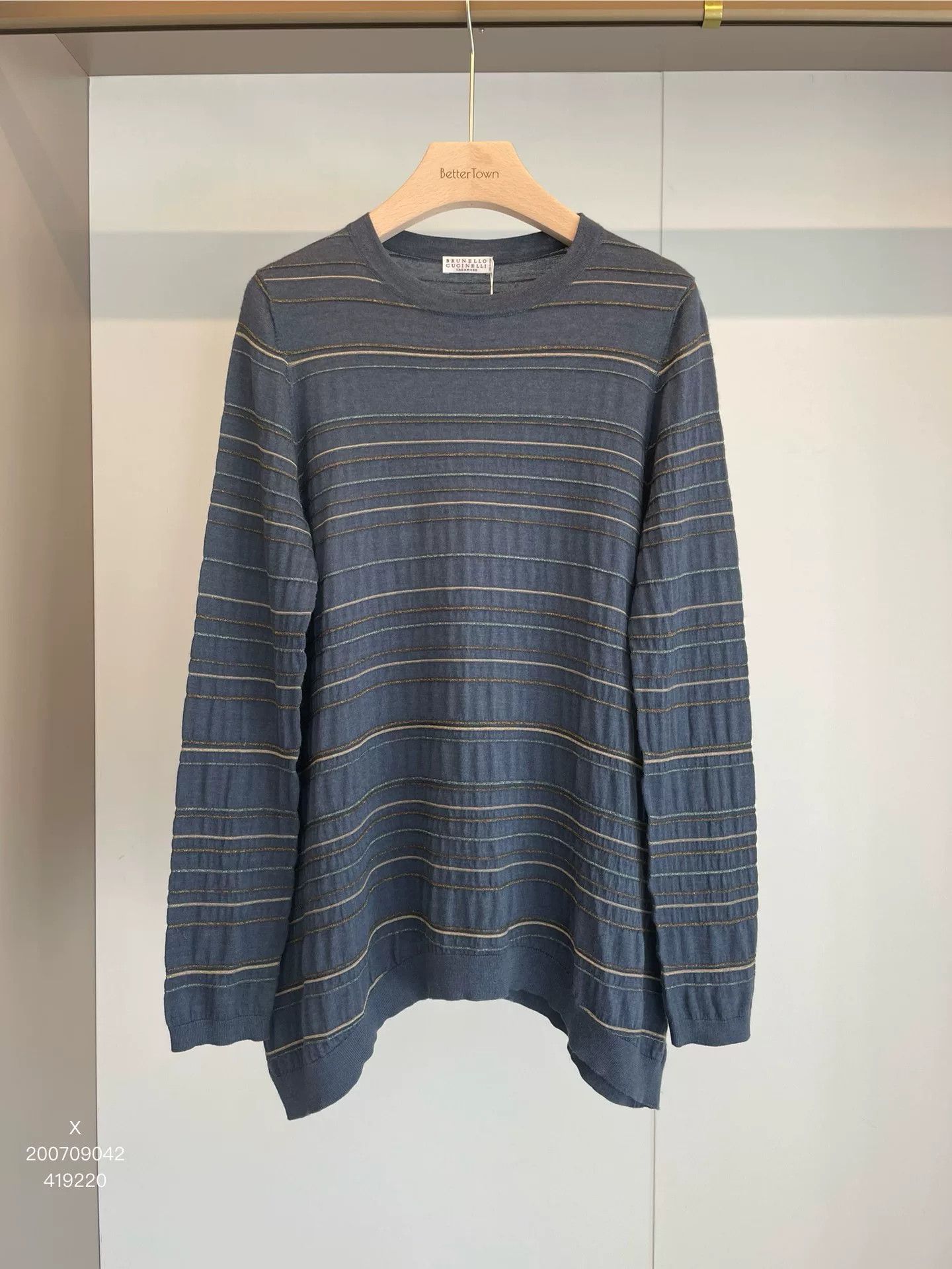 Brunello Cucinelli Brunello Cucinelli Blue Cashmere Sweater Size US L / EU 52-54 / 3 - 1 Thumbnail