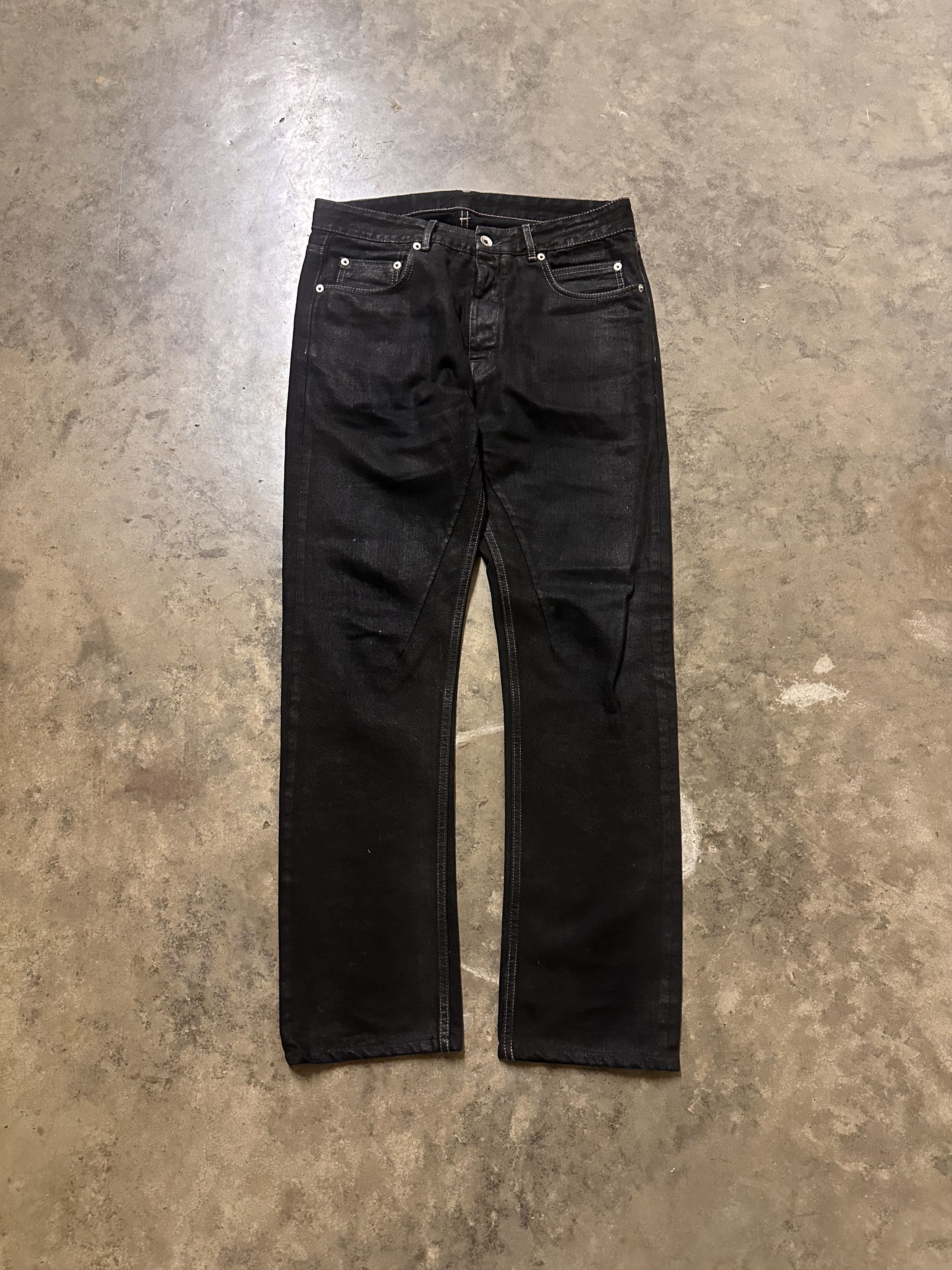 Rick Owens 'Larry' Waxed Detroit Jeans