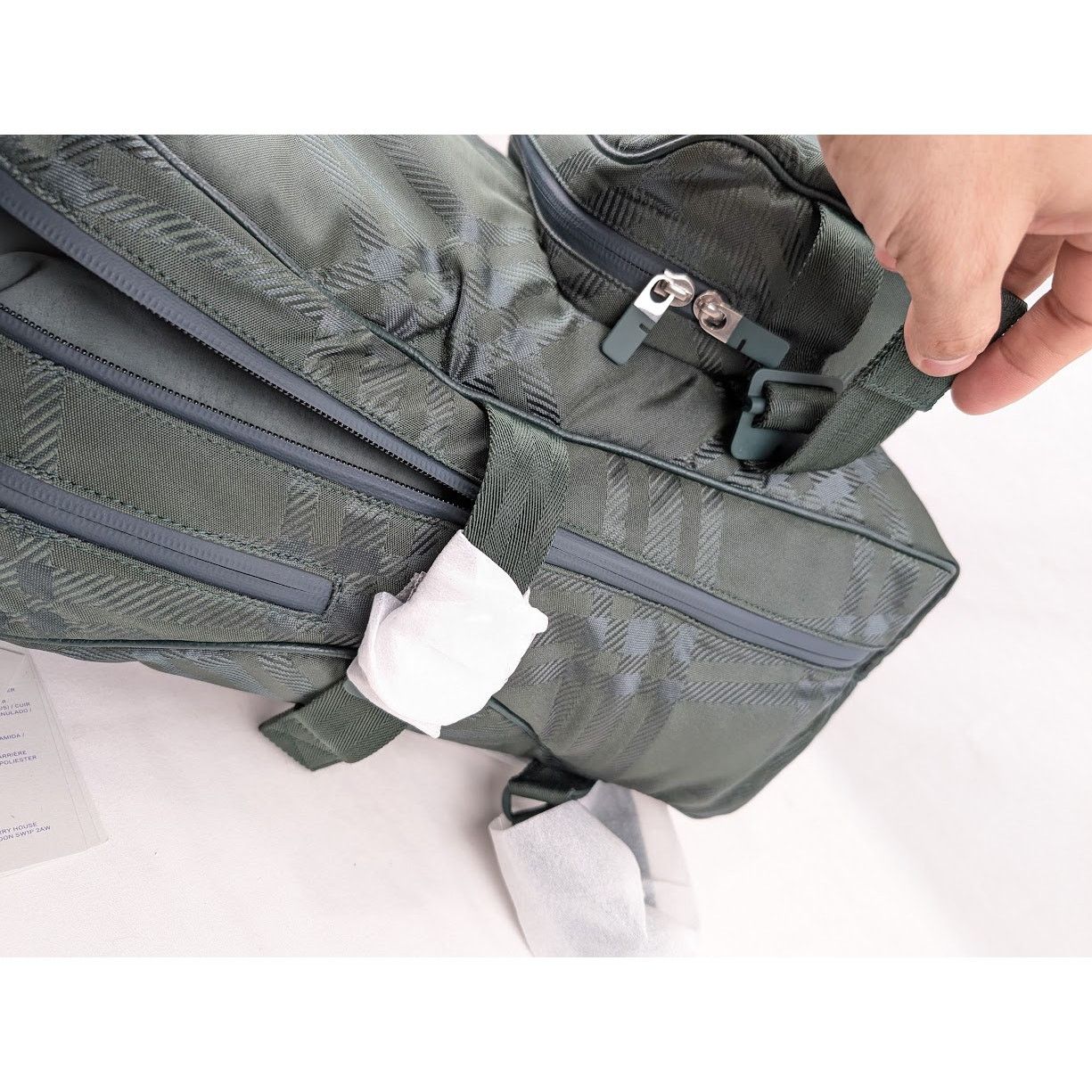 Burberry o1rshd1 Size : OS / Nylon Check Jacquard Backpack in Vine Size ONE SIZE - 12 Thumbnail