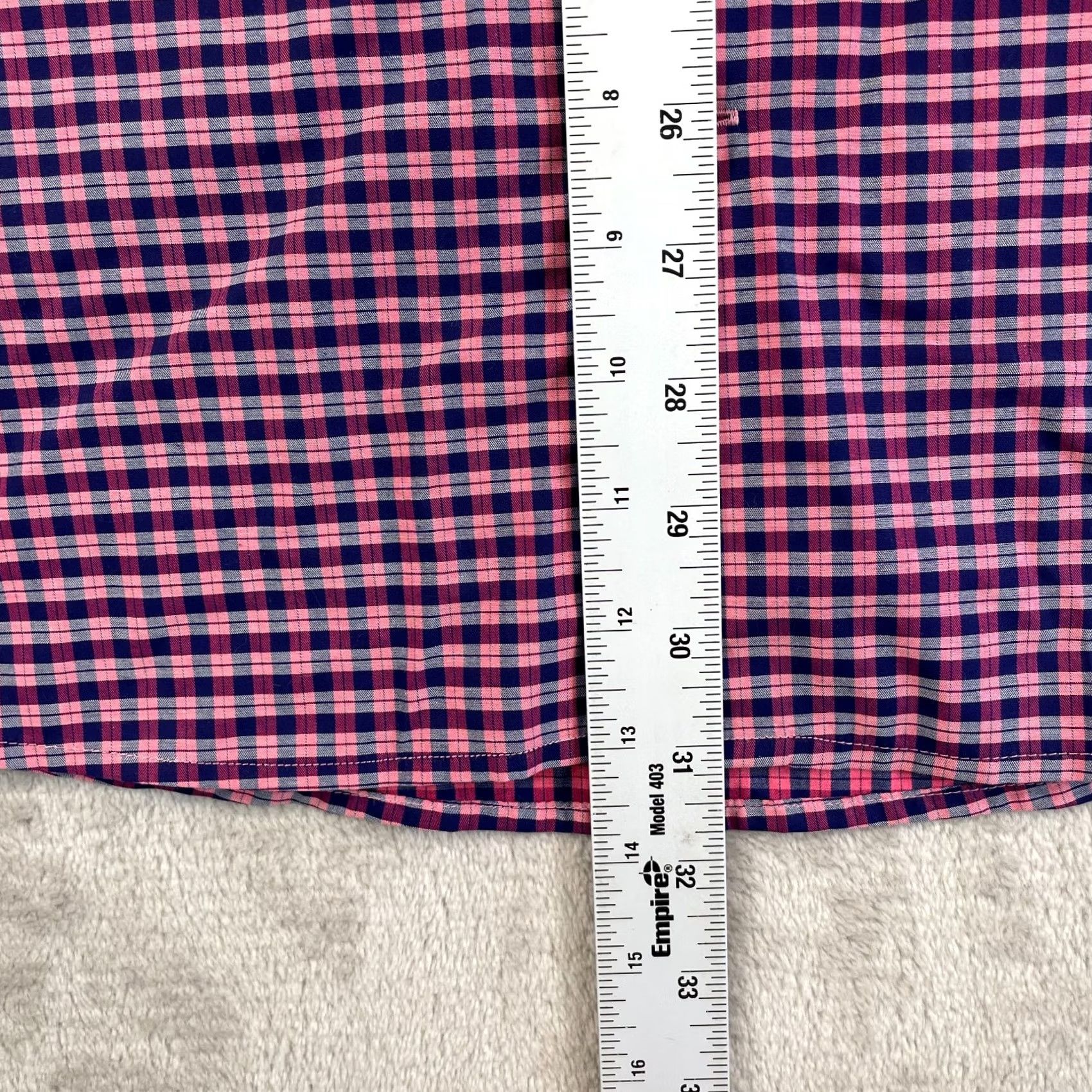 Eton ETON Shirt Men 42 16.5 Large Pink Navy Plaid Designer Long Sleeve Size US L / EU 52-54 / 3 - 6 Thumbnail