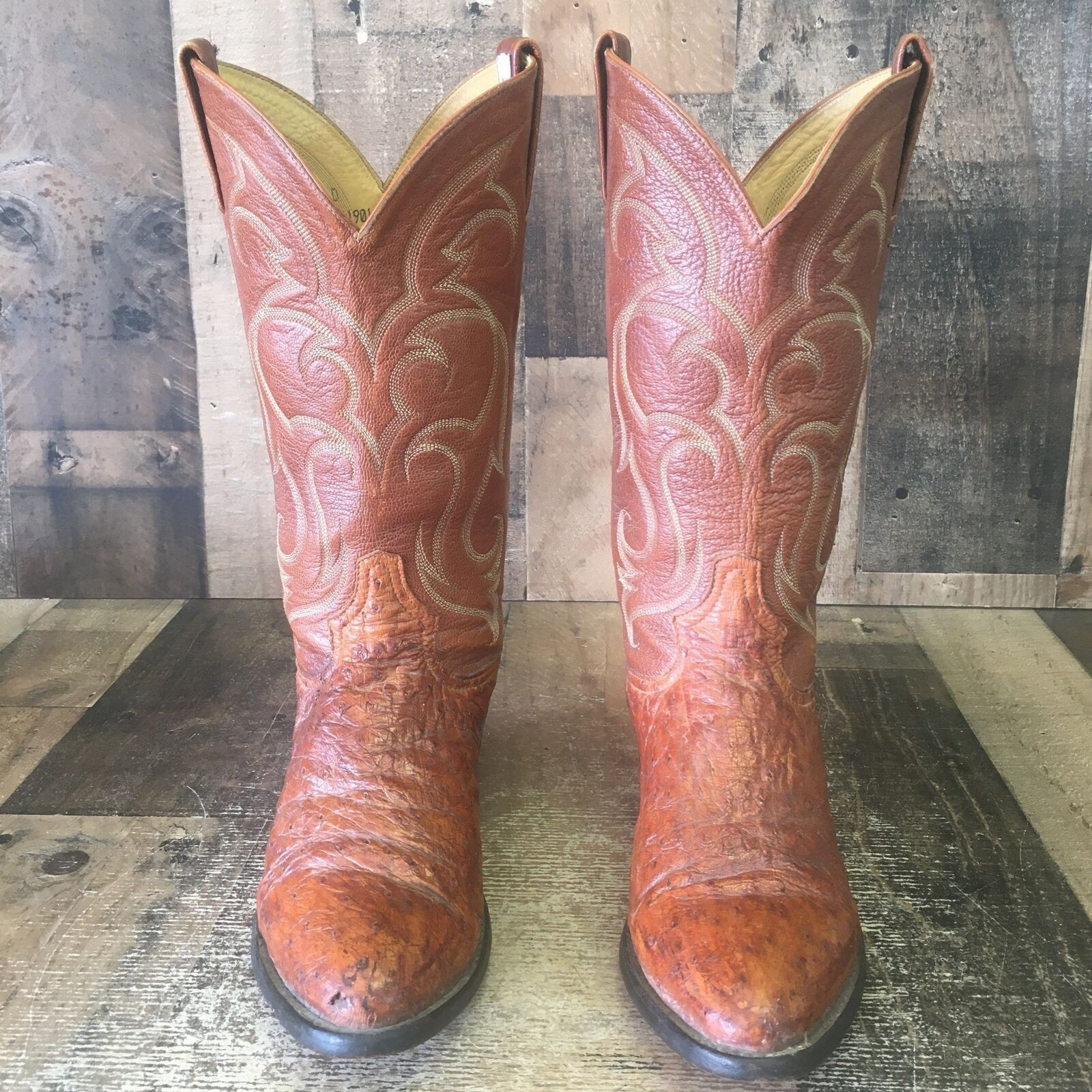 Tony Lama Tony Lama Vintage Brown Ostrich Cowboy Boots Mens 8.5 D Size US 8.5 / EU 41-42 - 6 Thumbnail