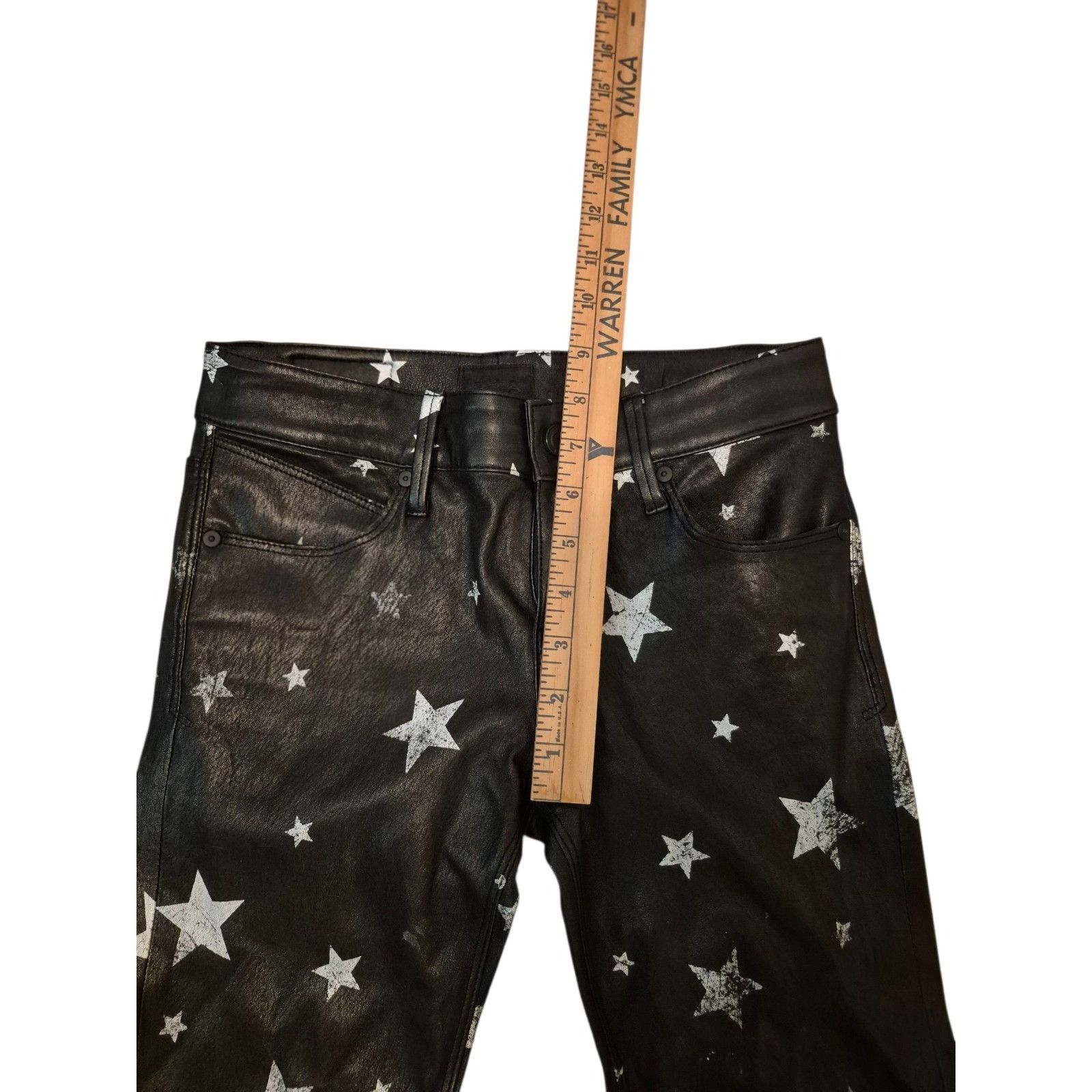 Rta RtA Prince Lambskin Leather Pants Star Print Skinny Stretch Size 24" / US 00 / IT 34 - 9 Thumbnail