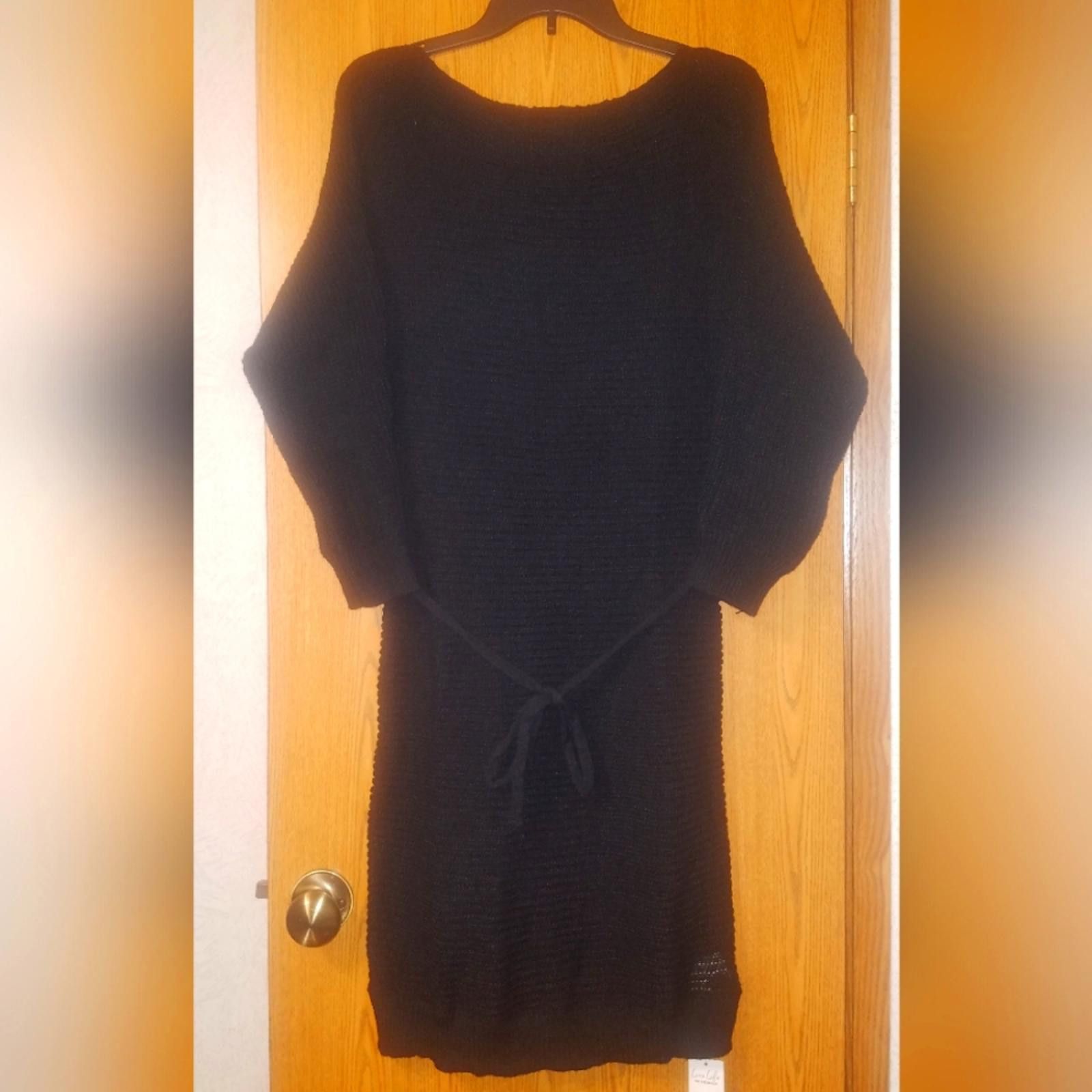 Designer NWT Cupshe Black Knit Sweater Dress Size Small Size S / US 4 / IT 40 - 1 Thumbnail