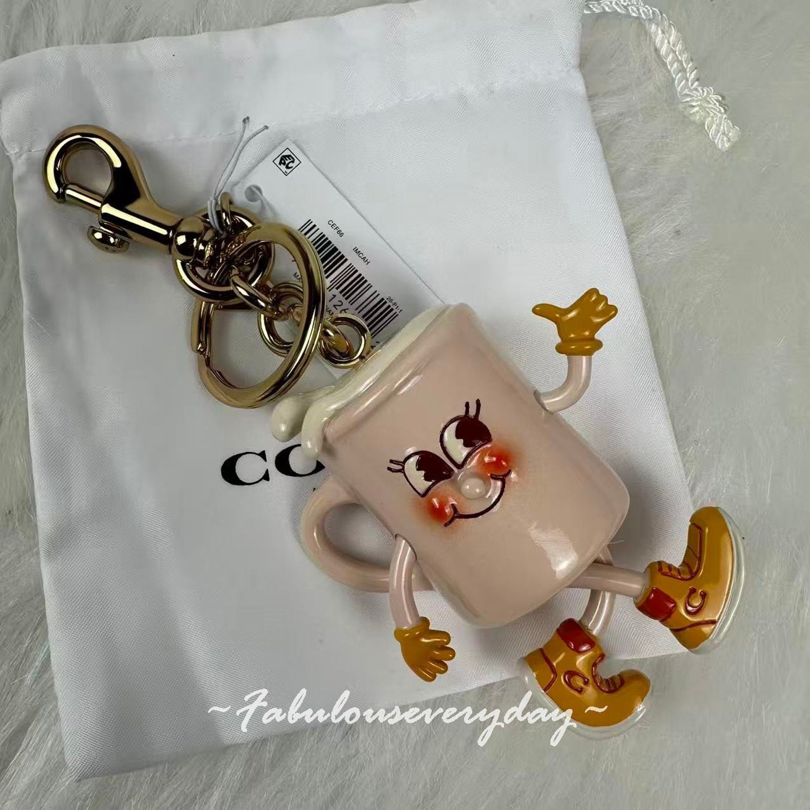 Coach COACH Coffee Cup Bag Charm Lil Miss Jo Resin With Key Ring Size ONE SIZE - 3 Thumbnail