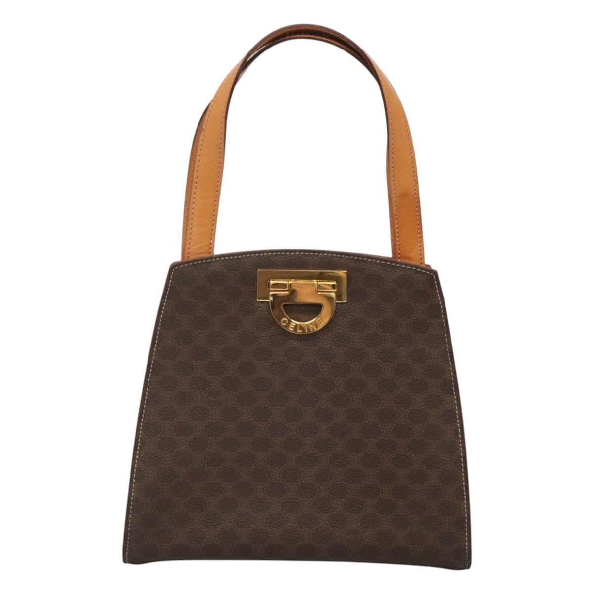 Celine CELINE Macadam Canvas Hand Bag Pvc Leather Brown Gold Size ONE SIZE - 2 Thumbnail