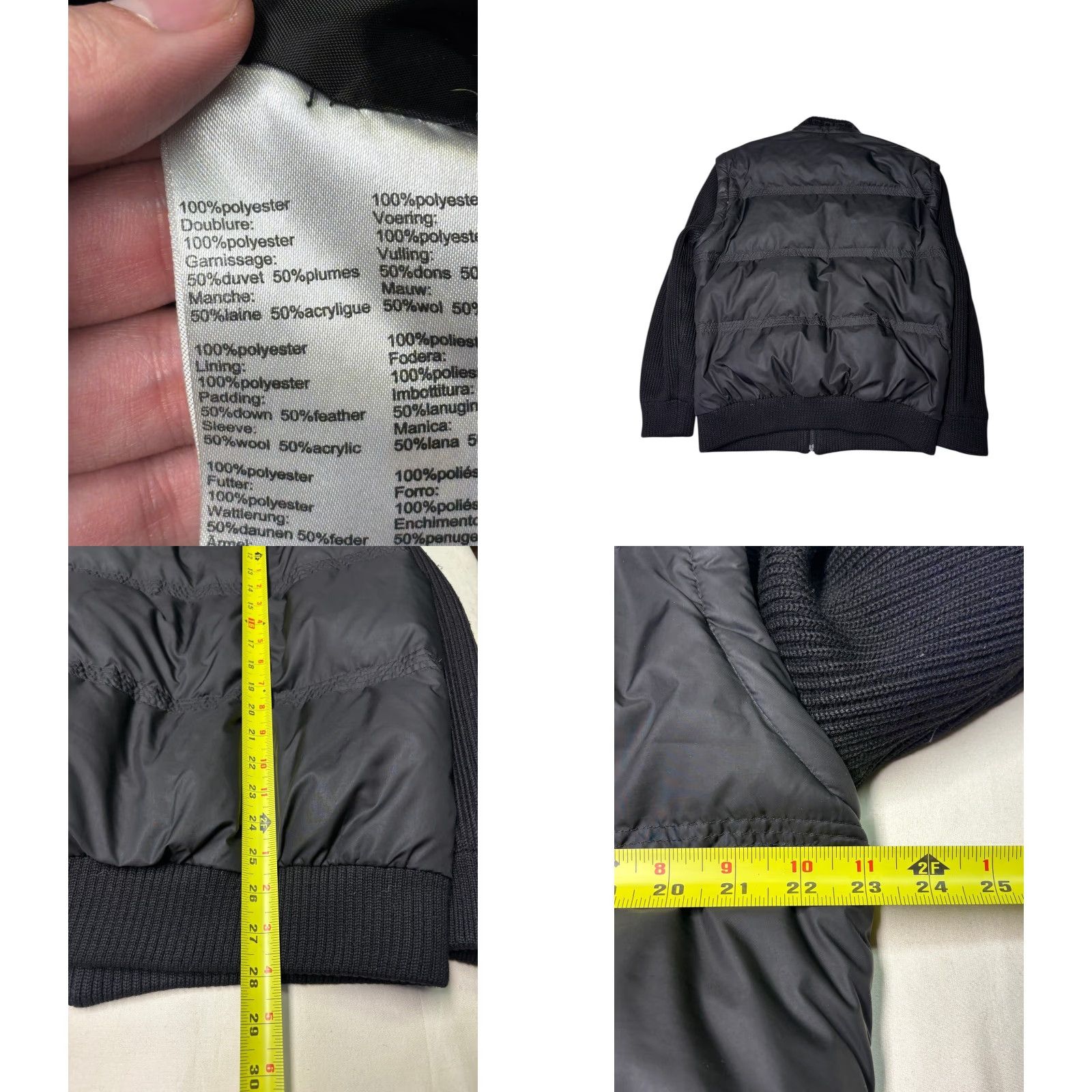 Lacoste Lacoste Bomber Jacket Men's Black Puffer Vest Knit Sleeves Zip 52 Casual Winter Size US L / EU 52-54 / 3 - 8 Thumbnail