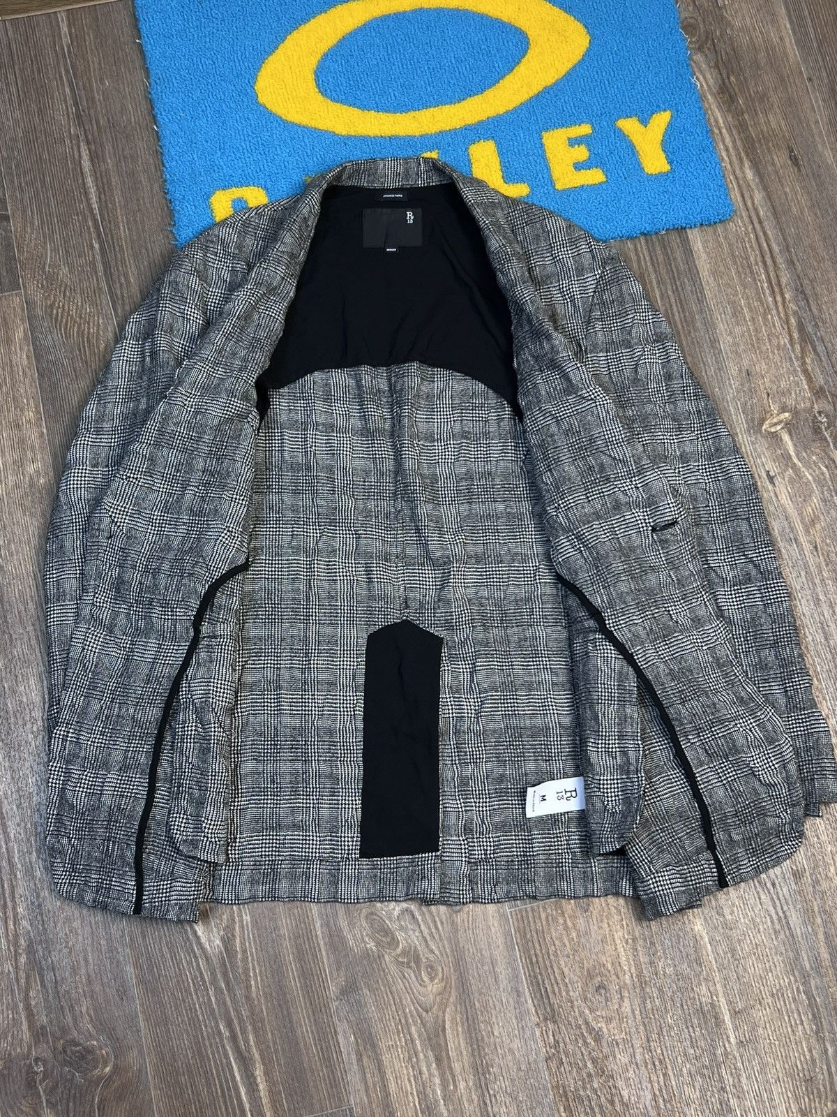 Japanese Brand × R13 R13 Ragged Oversized Checked Grey Blazer Size M / US 6-8 / IT 42-44 - 10 Thumbnail