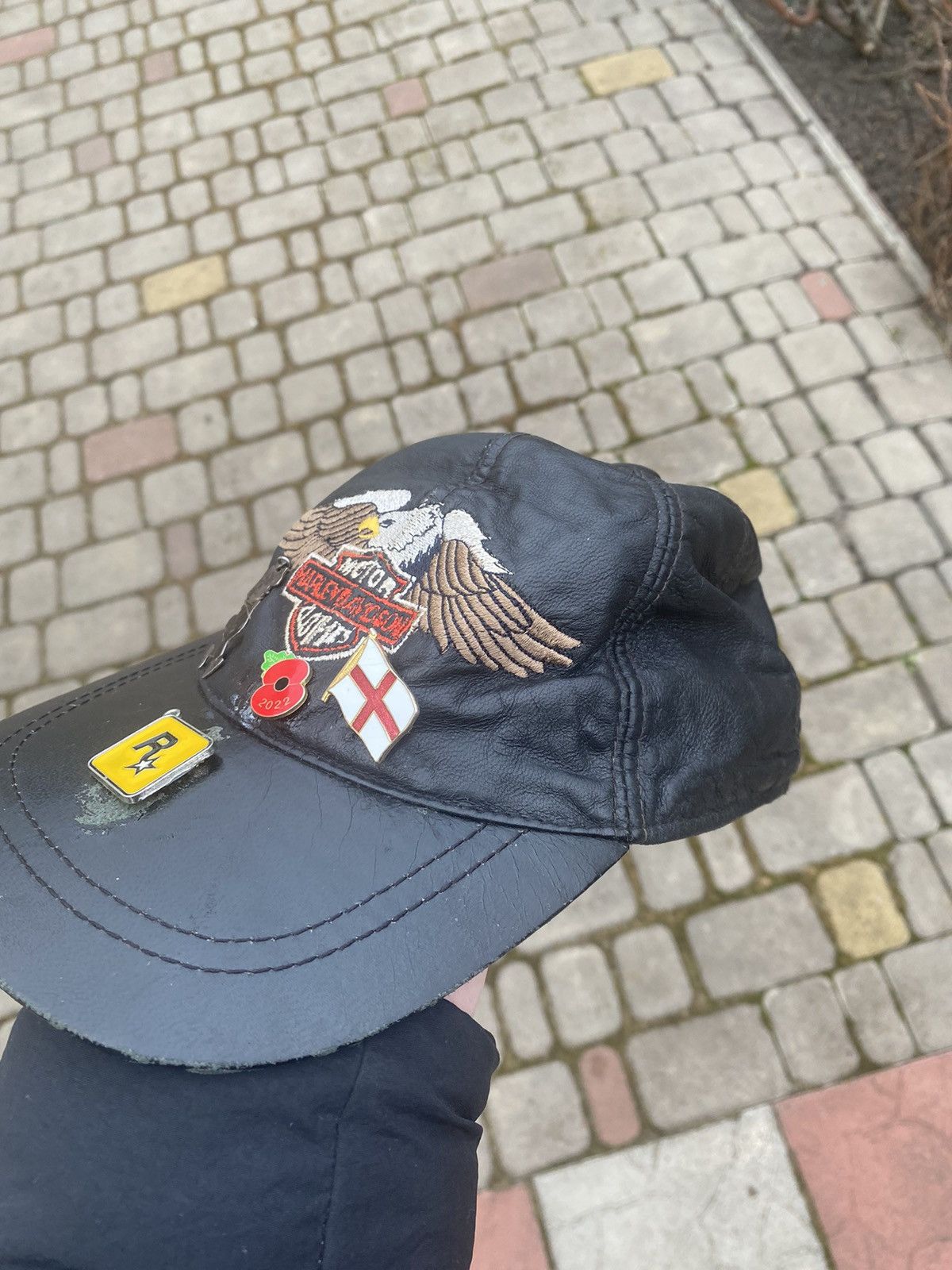 Vintage Vintage Harley-Davidson Leather Biker Baseball Cap Size ONE SIZE - 2 Thumbnail