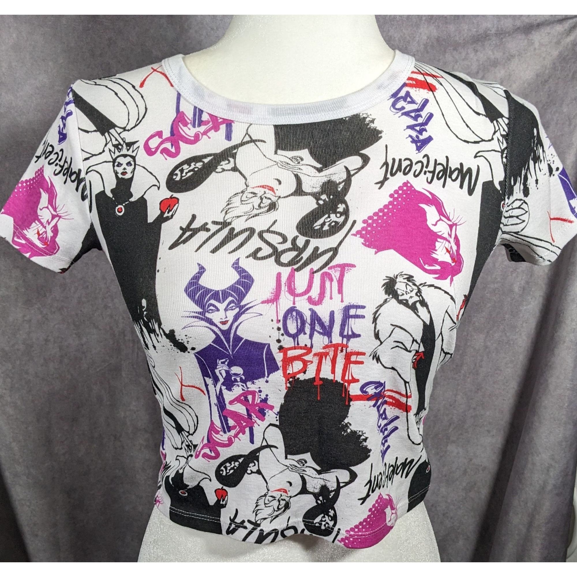 Disney Disney Villains Allover Icon Print Cropped Tee Size XS Size XS / US 0-2 / IT 36-38 - 4 Thumbnail