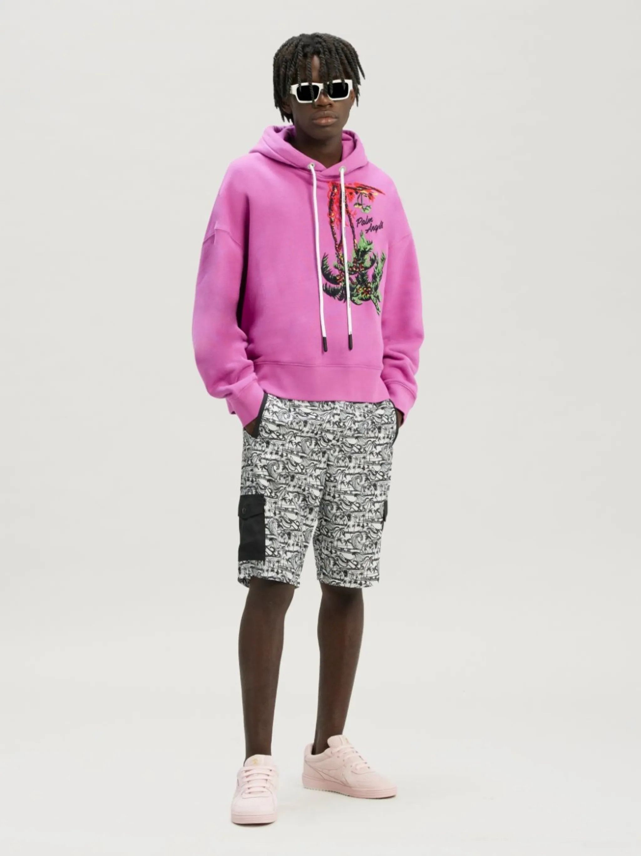 Palm Angels o1gr1nt0325 Upsidedown Palm Hoodie in Pink Size US L / EU 52-54 / 3 - 2 Thumbnail