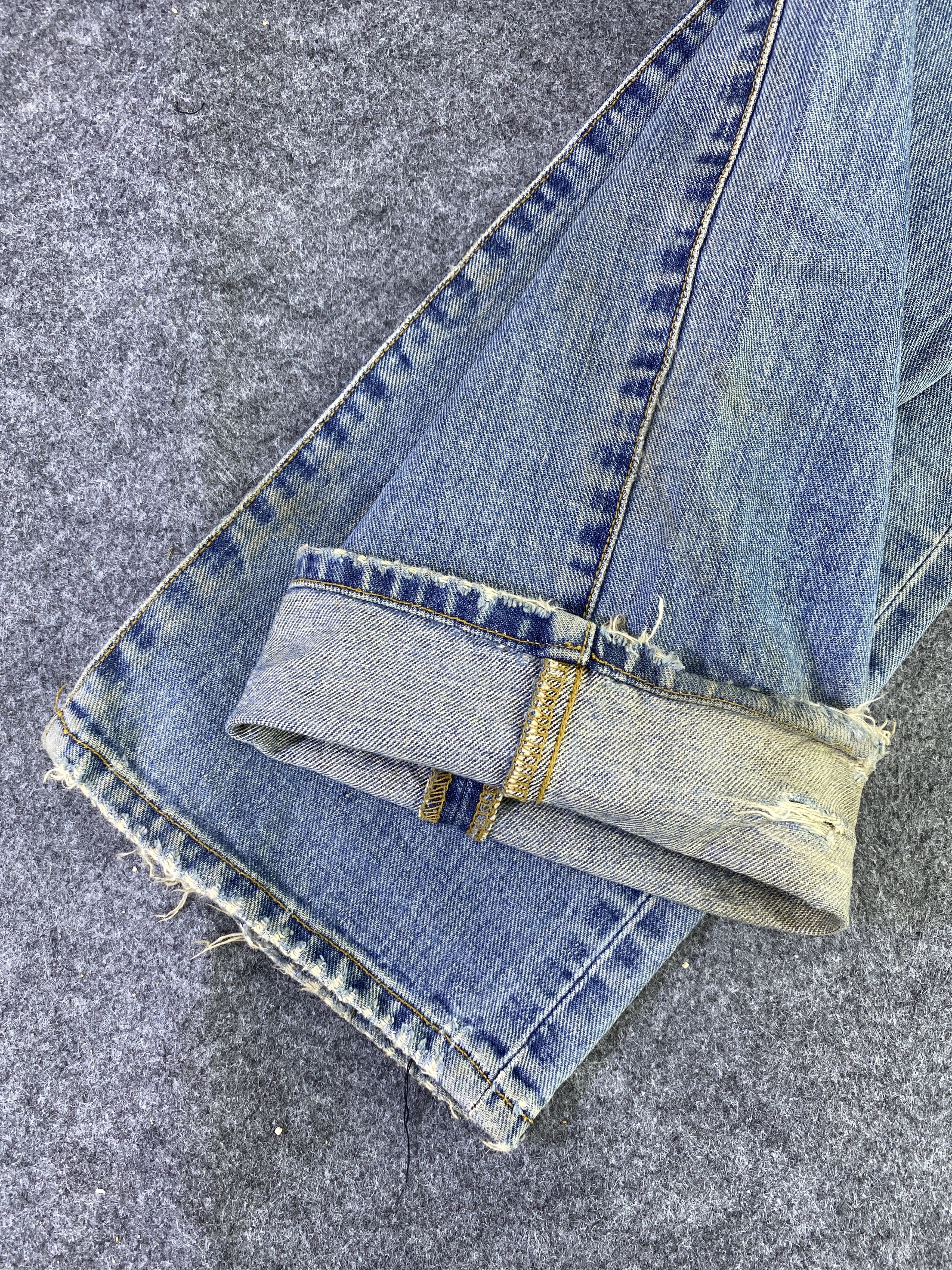 Japanese Brand Hard Edge Distressed Blue Wash Jeans - J965 Size US 30 / EU 46 - 15 Thumbnail