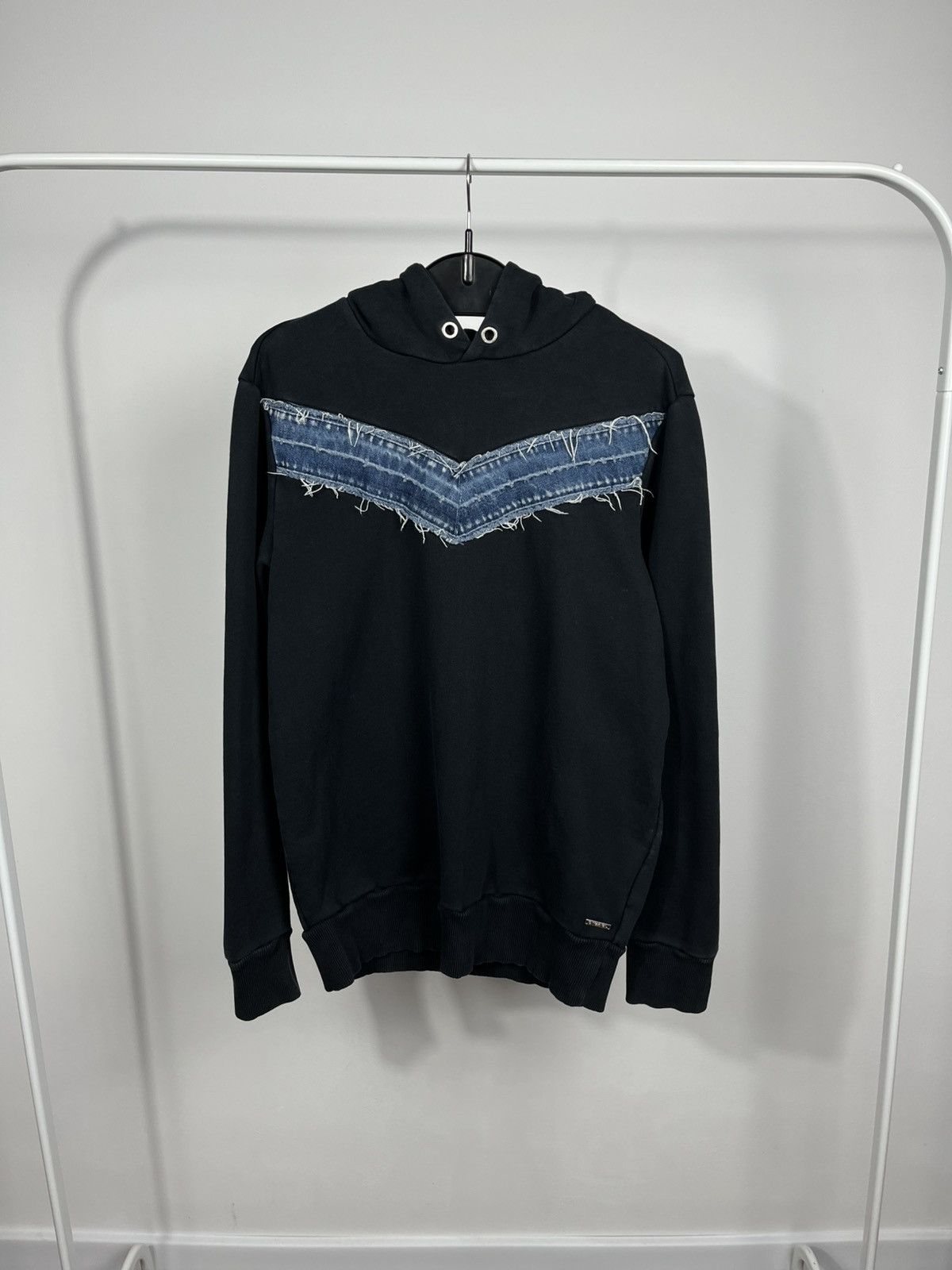Diesel Diesel Hoodie Black Denim Panel Y2K Pullover Streetwear M Size US M / EU 48-50 / 2 - 1 Thumbnail