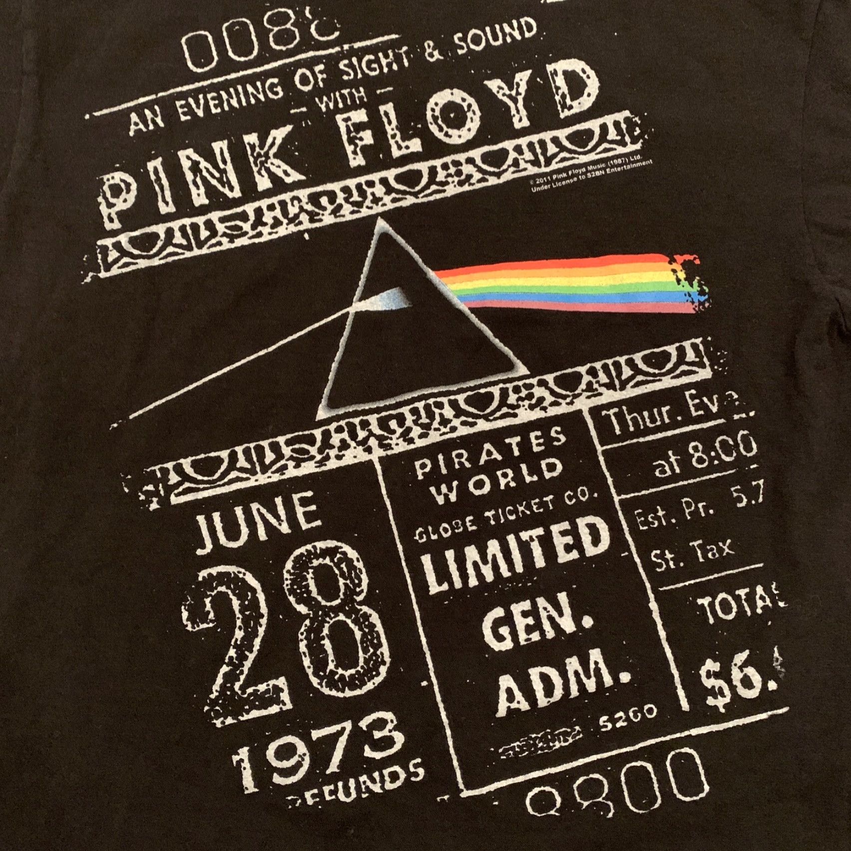Vintage VINTAGE Pink Floyd Graphic Tee T-Shirt Mens Medium Black 2011 Rock Concert Size US M / EU 48-50 / 2 - 2 Thumbnail