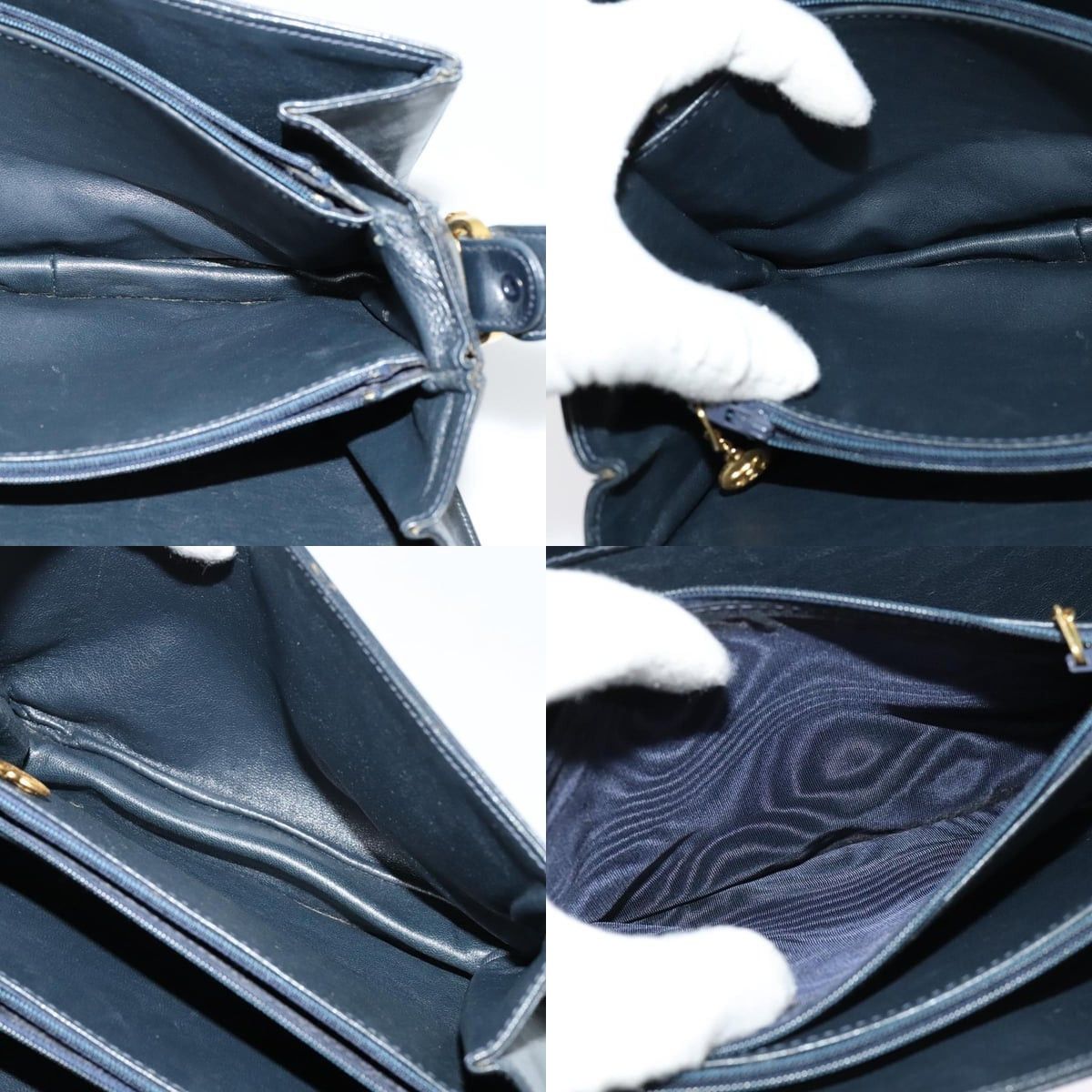 Celine CELINE C Sulky Shoulder Bag Canvas Navy Gold Size ONE SIZE - 12 Thumbnail