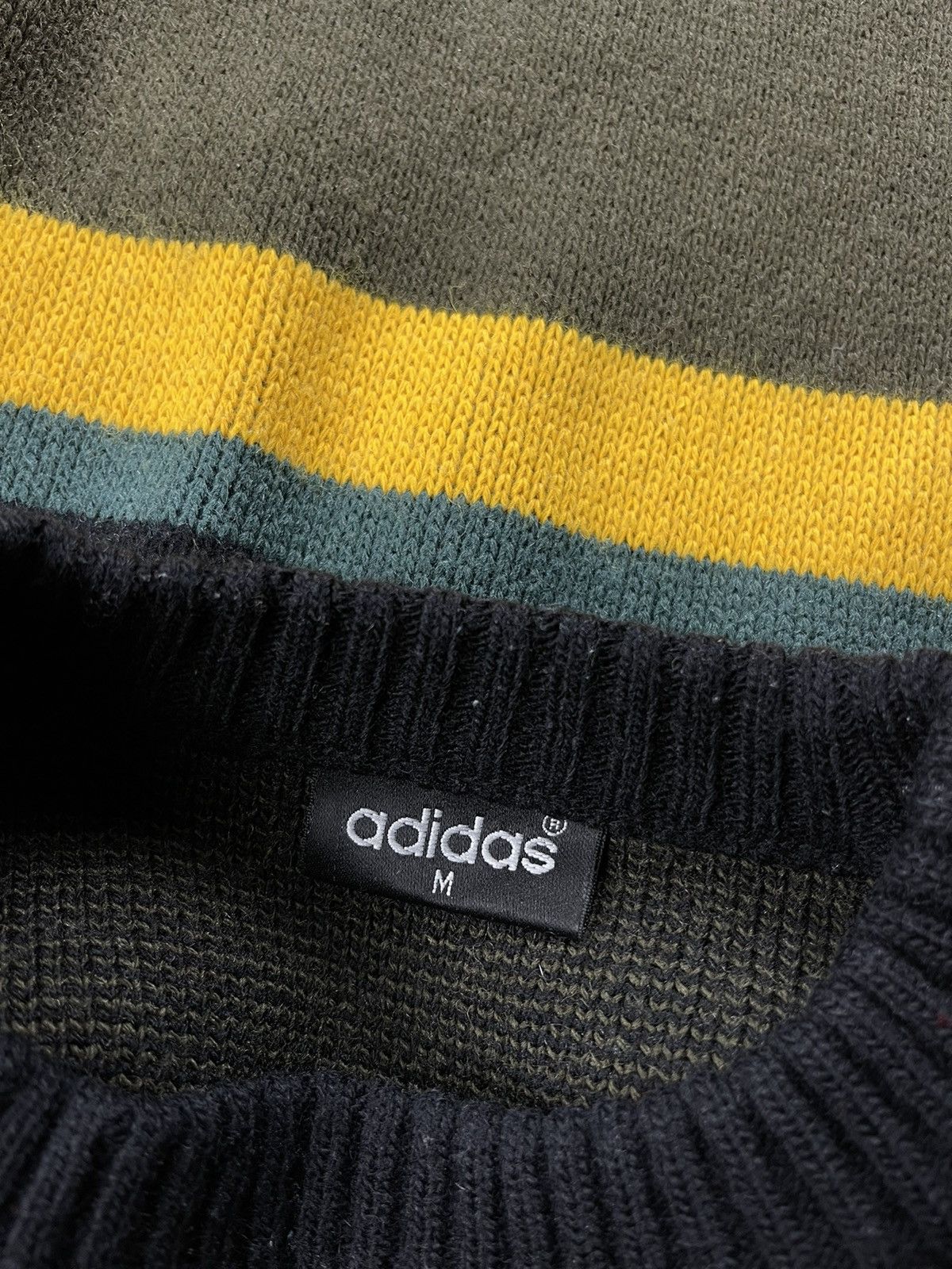 Adidas Adidas Black Green Knit Wool Sweater Size M 2000s Size US M / EU 48-50 / 2 - 8 Thumbnail