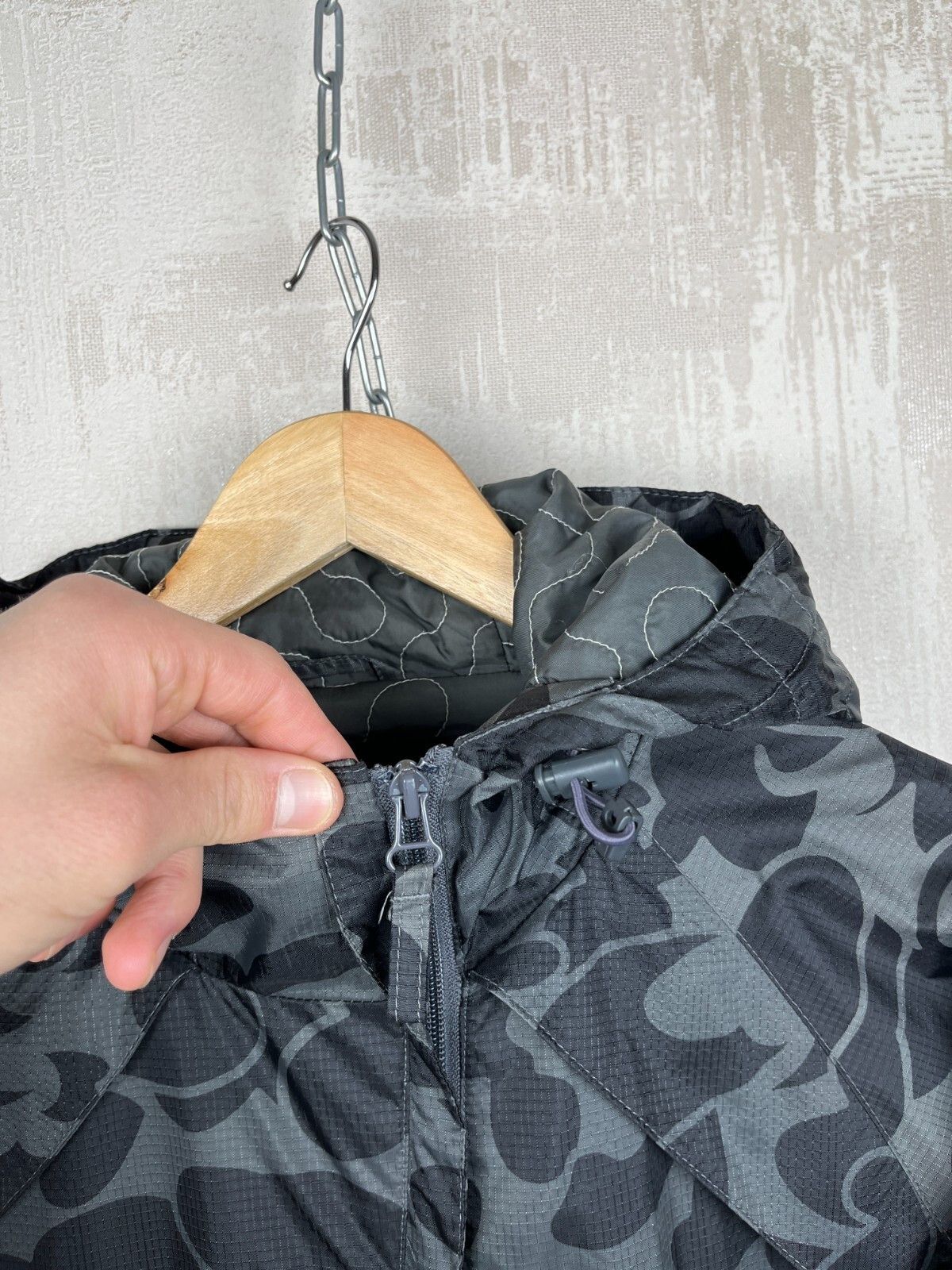 Other Fly53 Hooded Windbreaker Nylon Camo? Jacket Lightly Padded Size US L / EU 52-54 / 3 - 4 Thumbnail