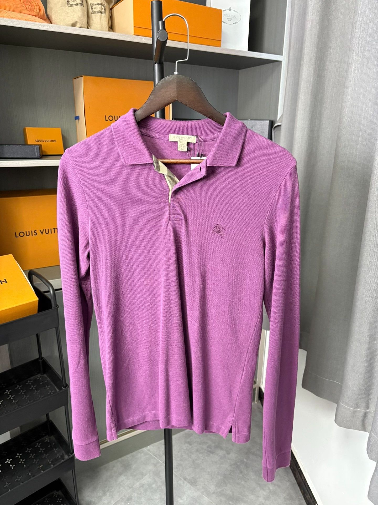 Burberry Burberry Purple Polo XS Men Size US XS / EU 42 / 0 - 1 Thumbnail